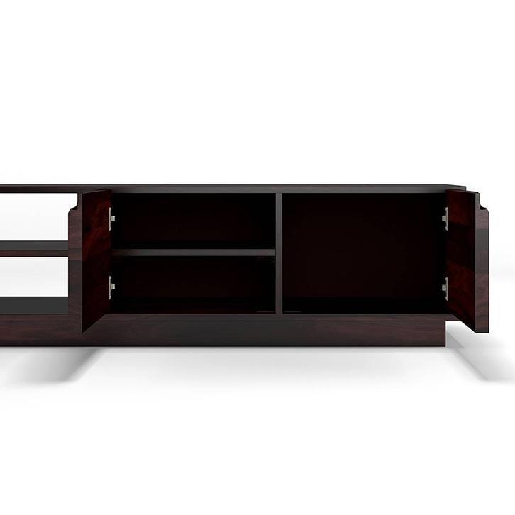 Zephyr Solid Wood TV Unit in Mahogany Finish