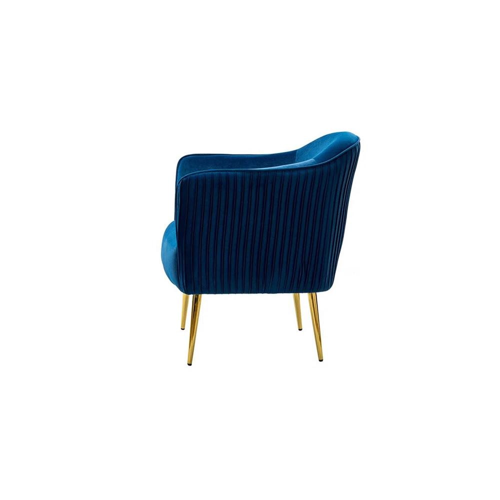 Celeo Velvet Accent Chair in Navy Blue Colour
