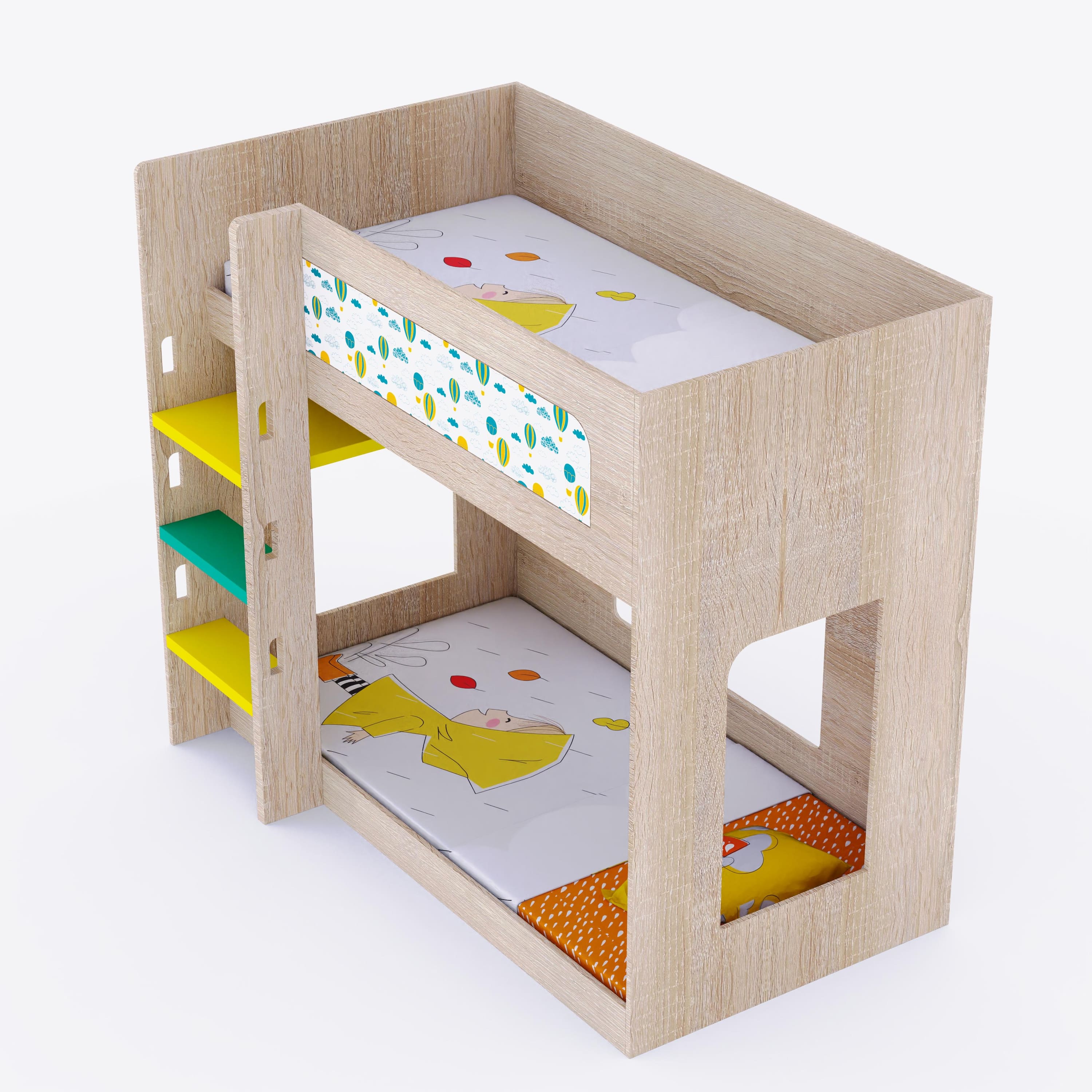 Caravan Bunk Bed Oak In Oak Colour