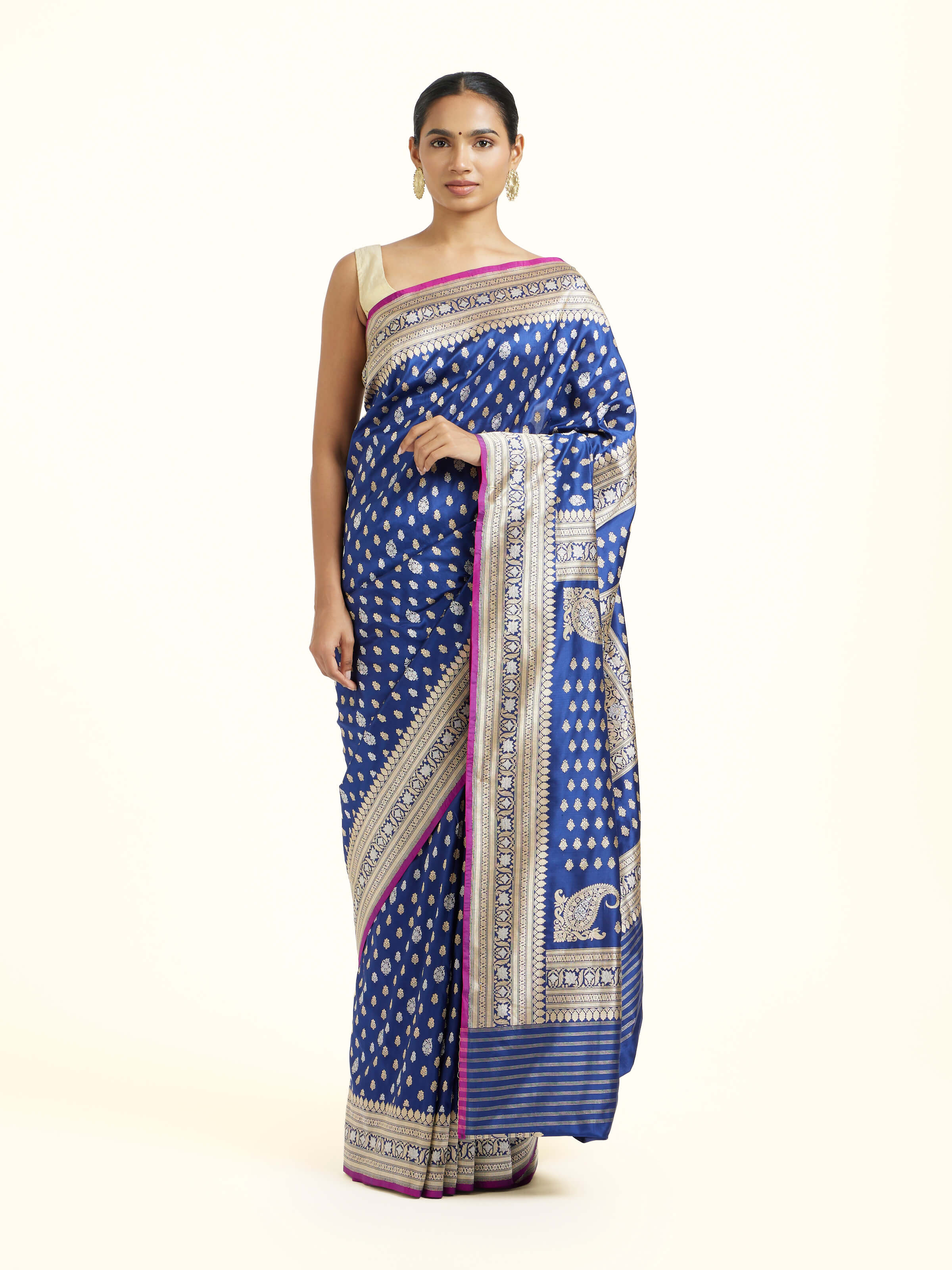 Blue Banarasi Handloom Kadhwa Saree