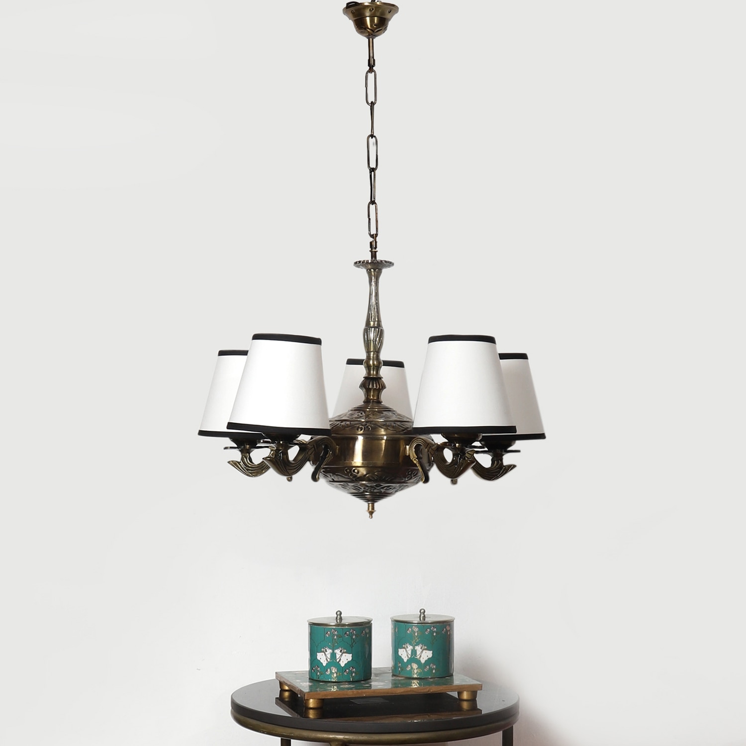 Devansh Wood Wall Mounted Lamp With Black Cotton Shade