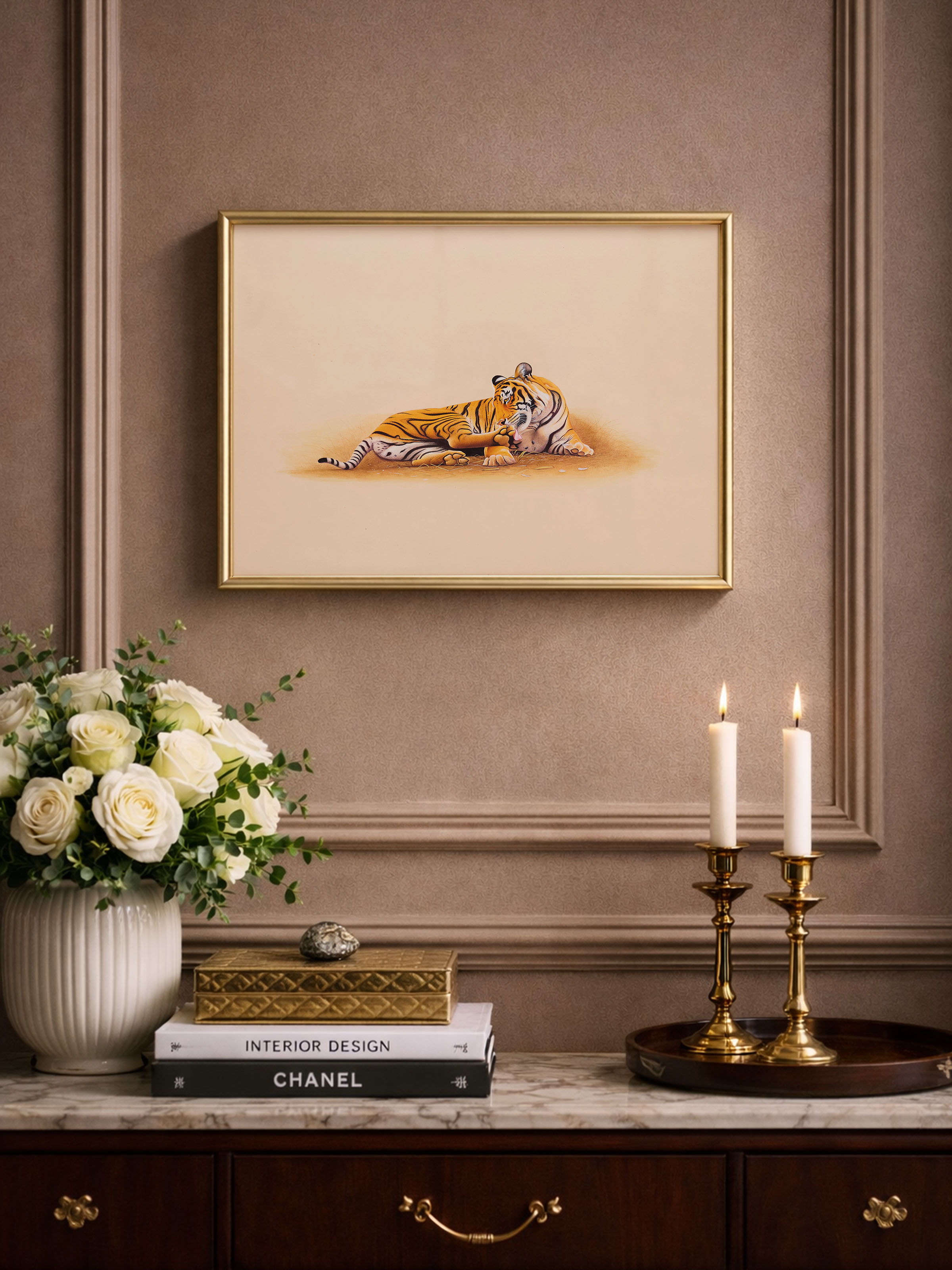 Tiger Miniature Painting