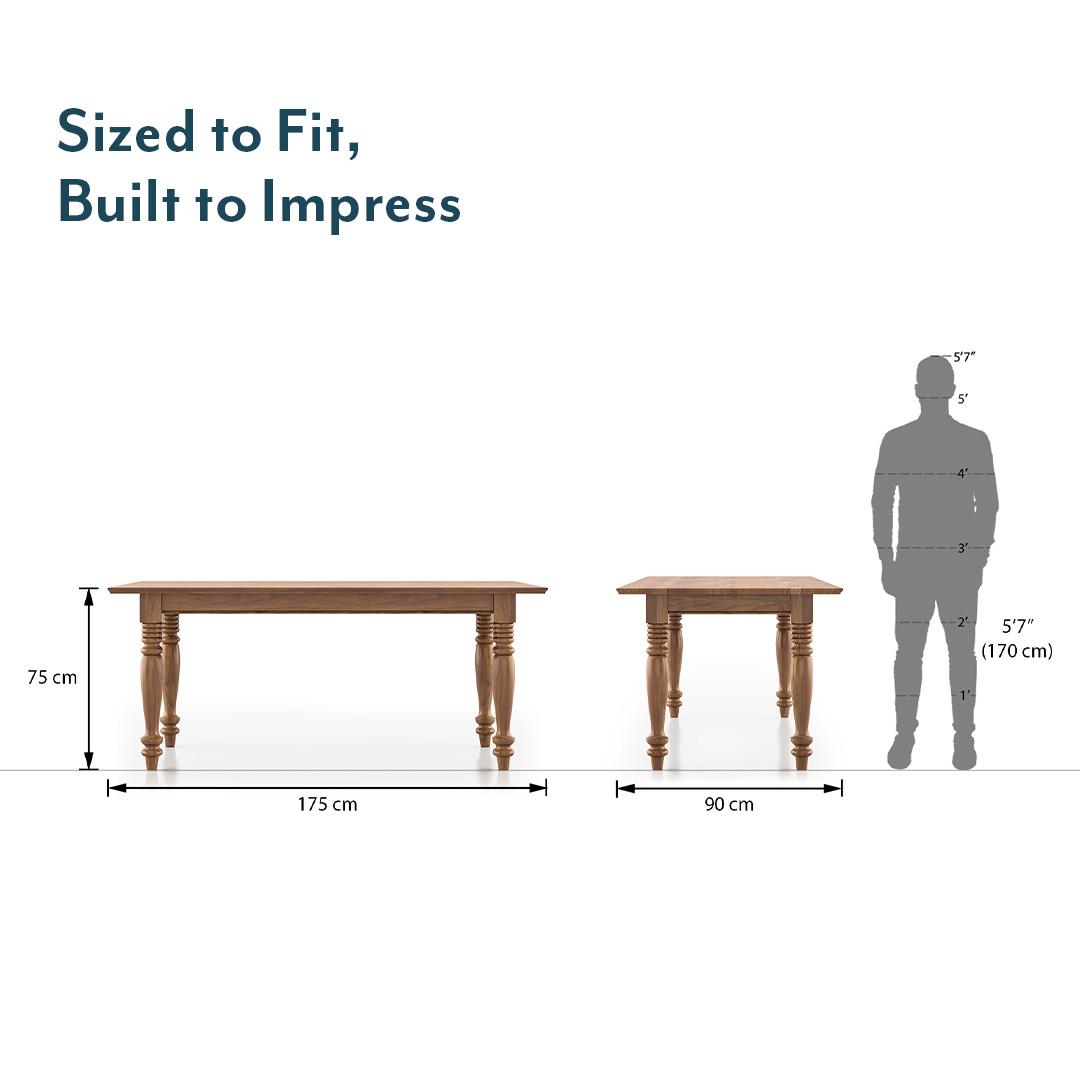 Tuscany 6 Seater Dining Table In Latin American Teak Finish