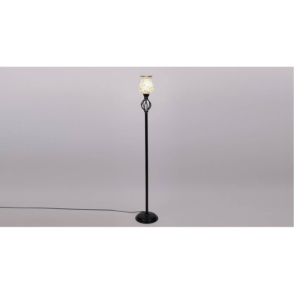 Edie Black Glass Shade Floor Lamp