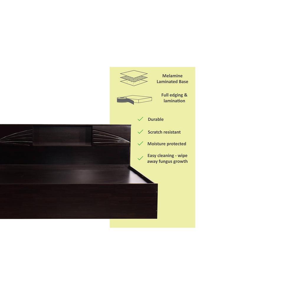 Galene Solid Wood King Size Drawer Storage Bed In Melamine Finish