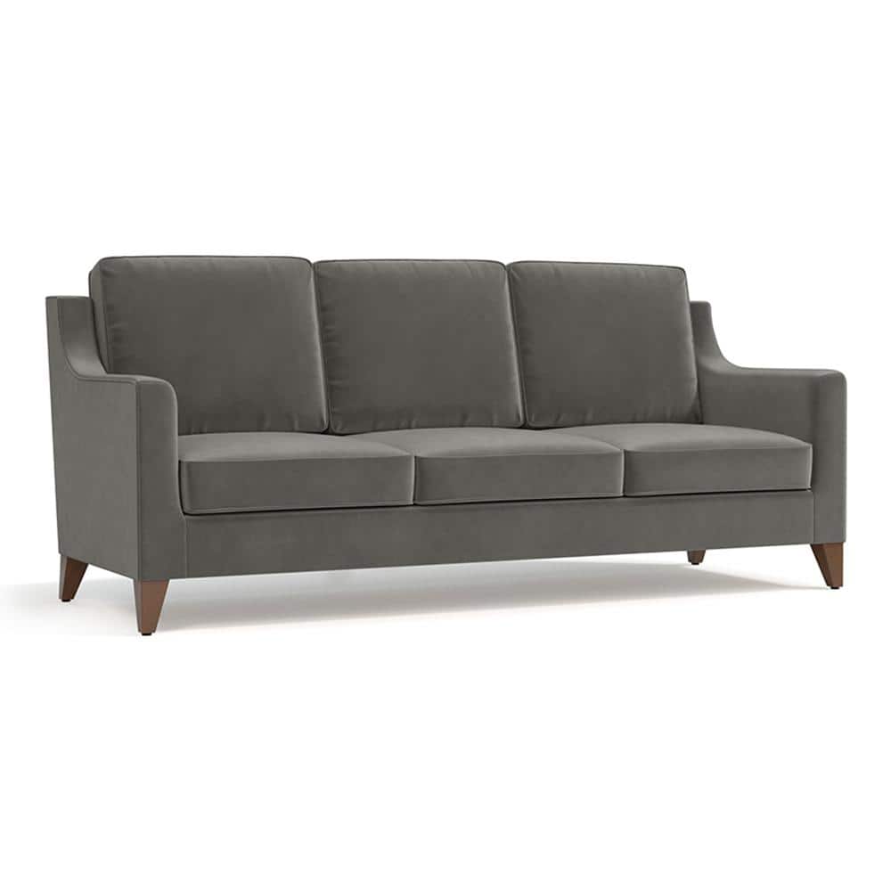 Abbey 3 Seater Fabric Sofa in Ash Grey Velvet Colour