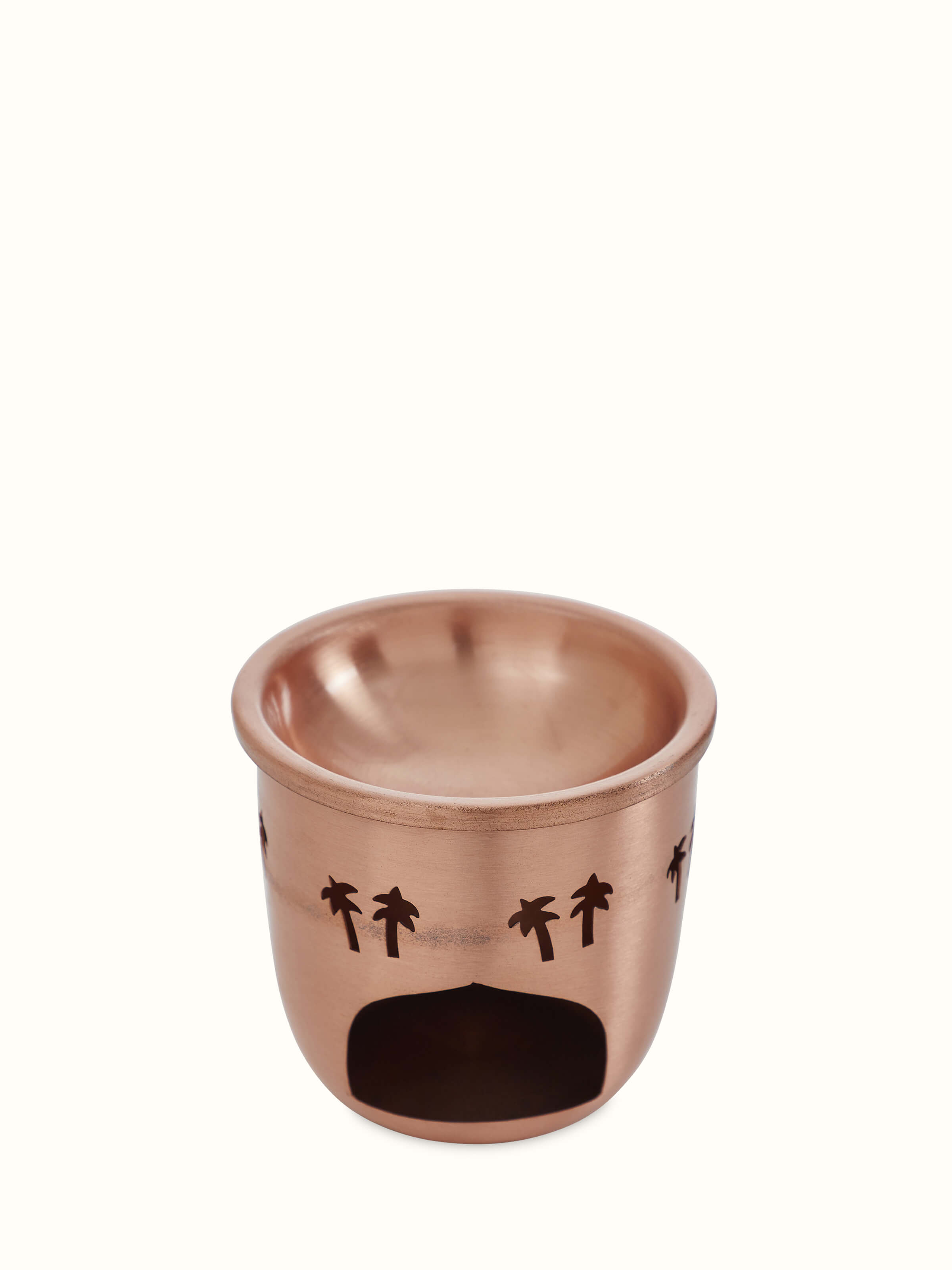 Back view of Copper Aroma Diffuser highlighting the unique design and polished surface.