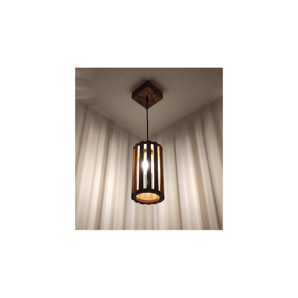 Casa Brown Solid Wood Single Hanging Light