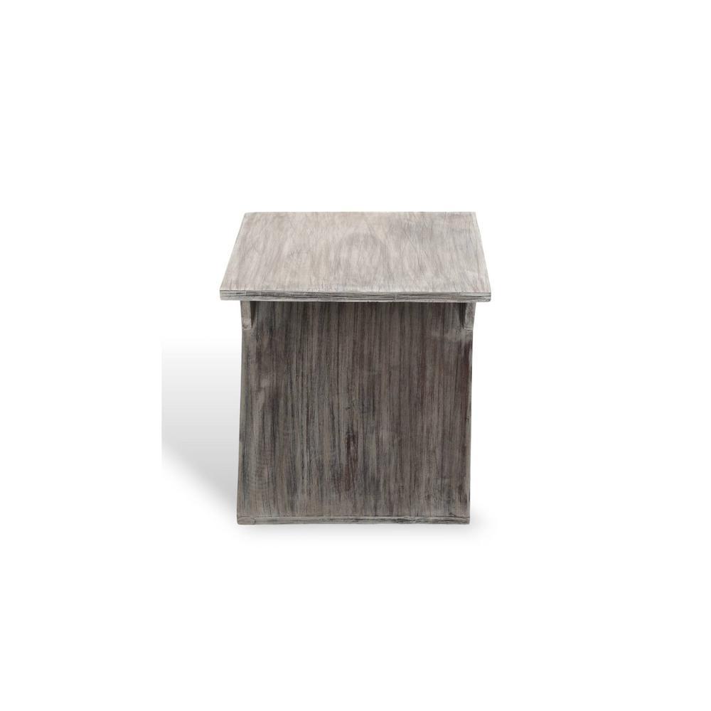 Berlin Sheesham Wood Tea Table In Rustic Grey Matte Finish