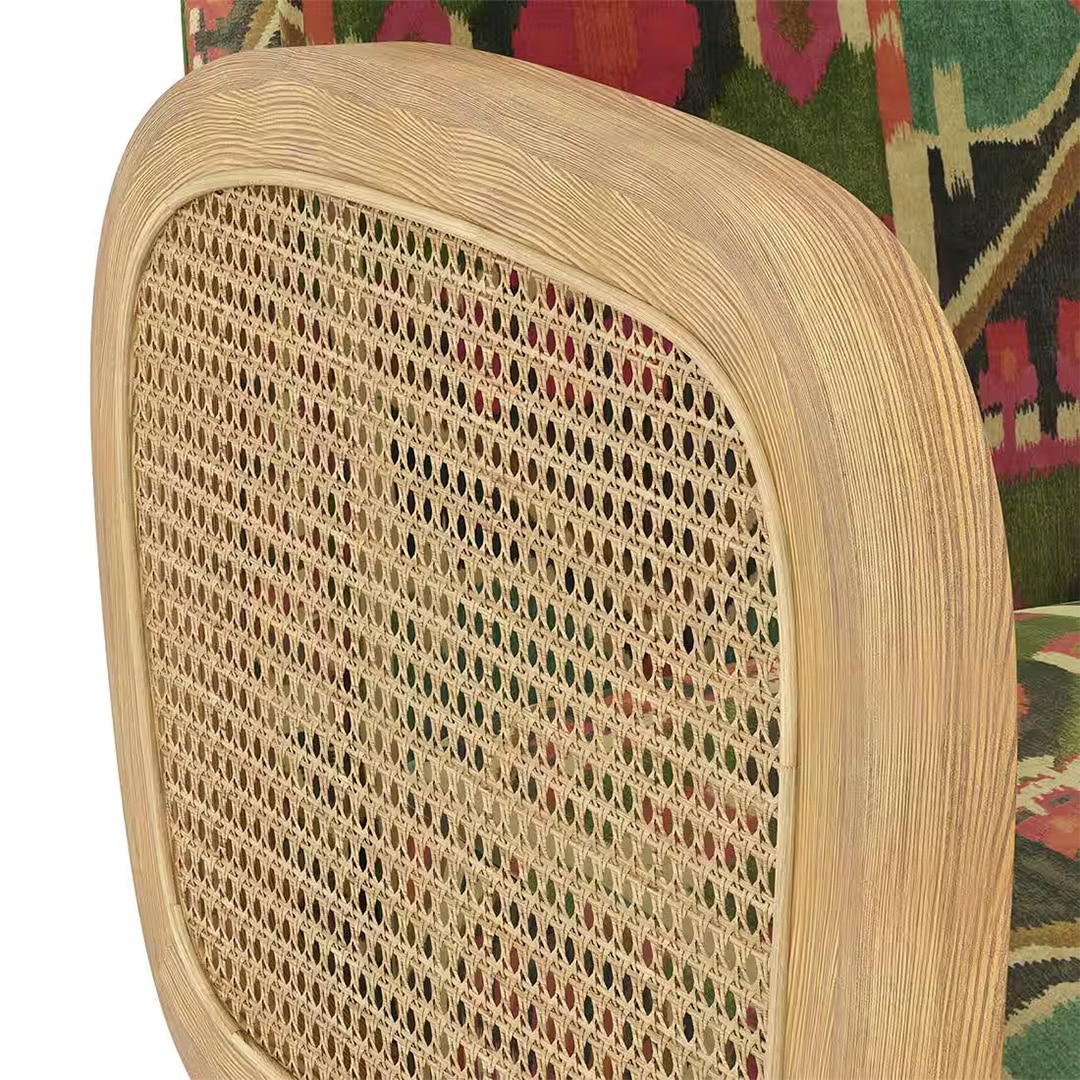 Arna Lounge Chair In Aztec Bloom Velvet