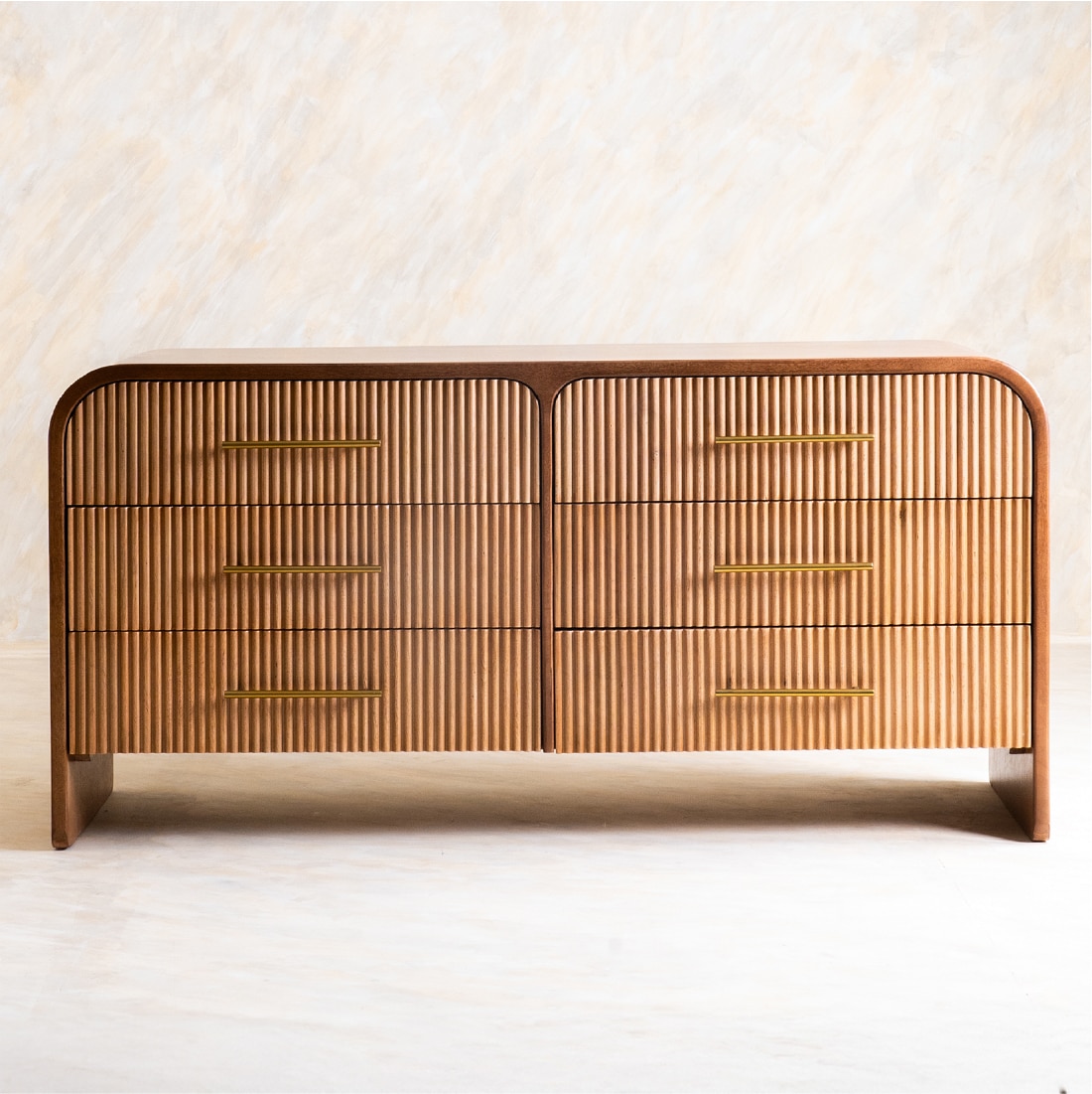 Linn Solid Wood Chest of Drawers in Brown Colour - Orange Tree