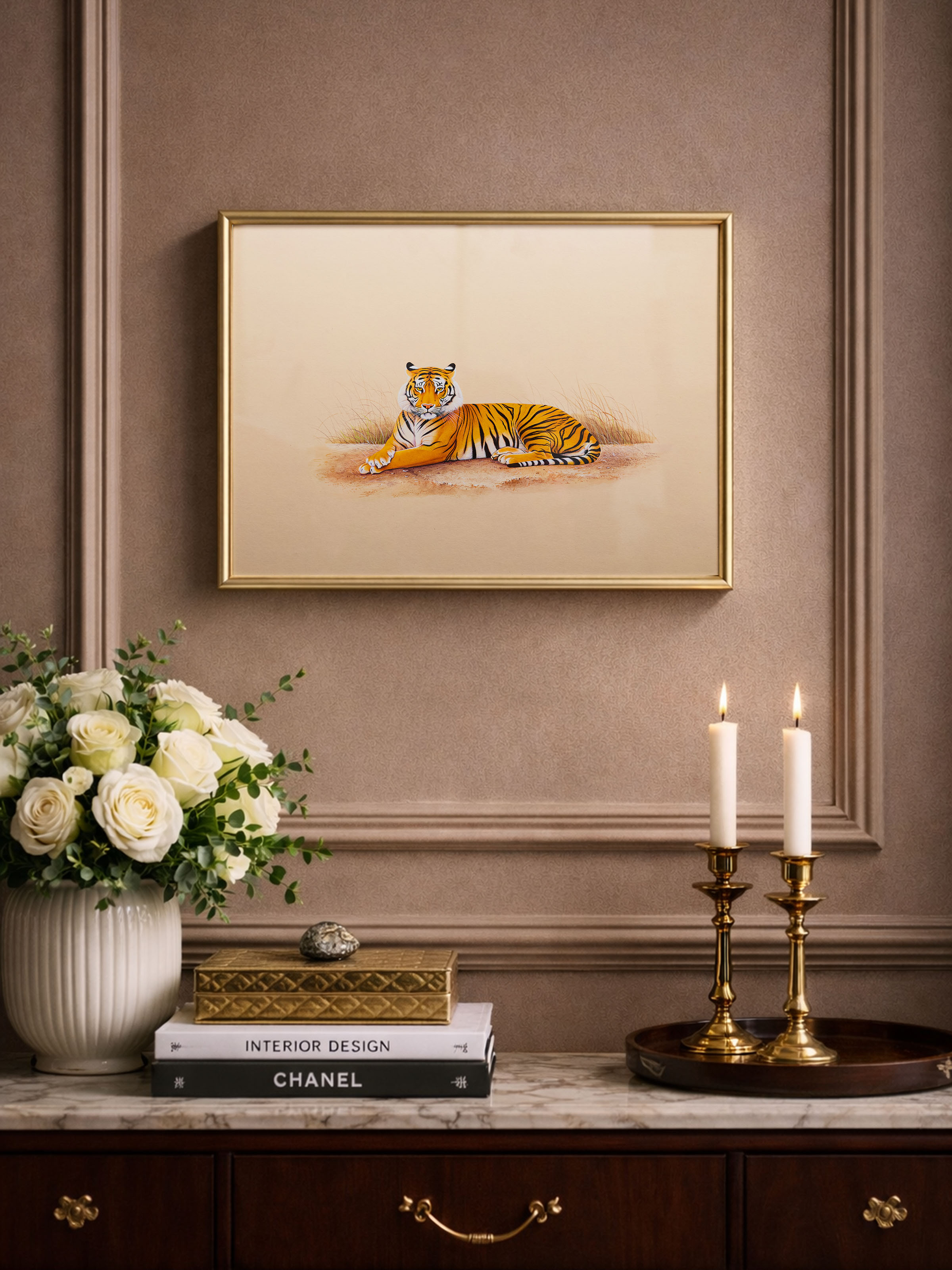 Tiger Miniature Painting