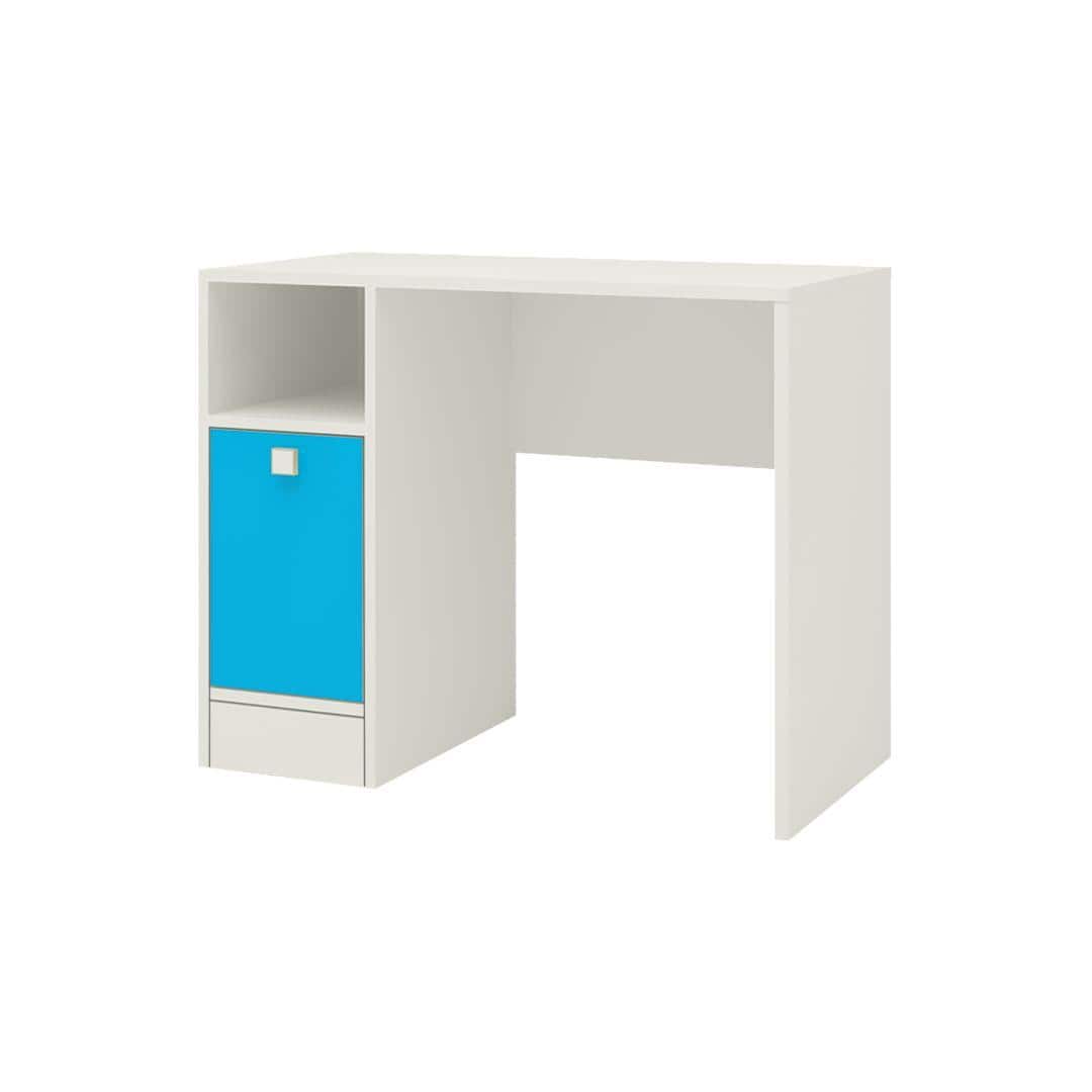 Sonoma Kids Study Desk with Shuttered Cabinet and Open Shelf in Azure Blue Colour