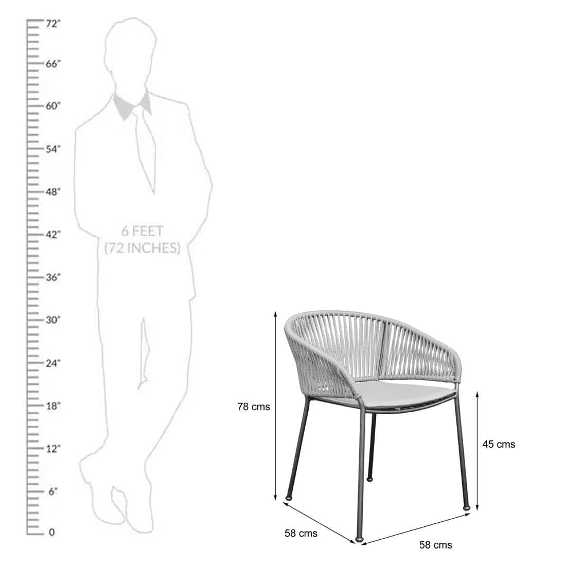 Coral Outdoor Accent Patio Weaving Chair Set of 2 Gun Metal in Grey