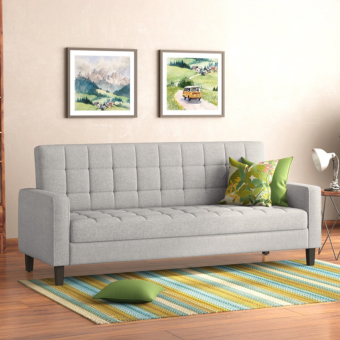Salford 3 Seater Sofa Cum Bed In Vapour Grey Colour