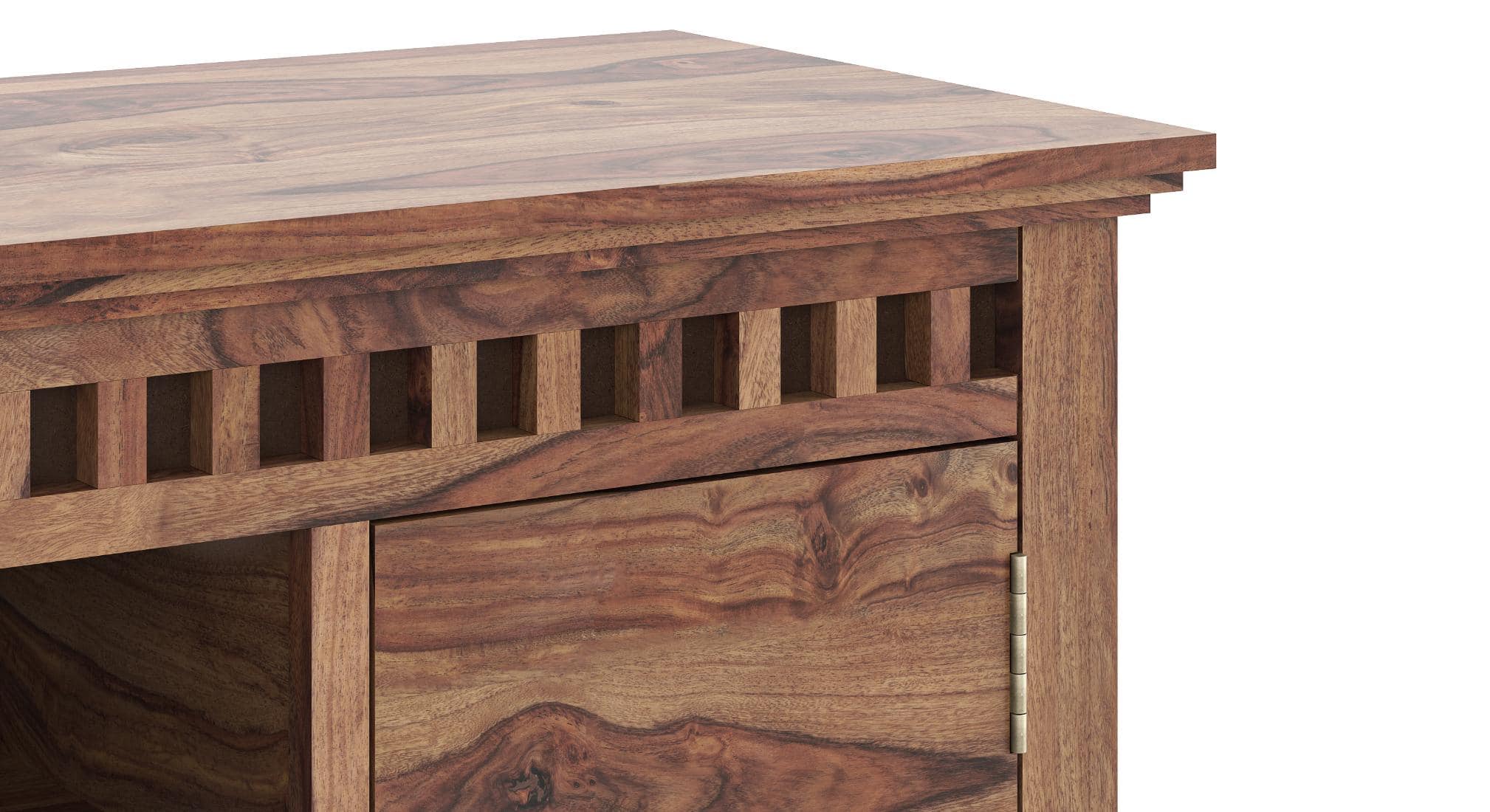 Fidora Solid Wood TV Unit in Teak Finish