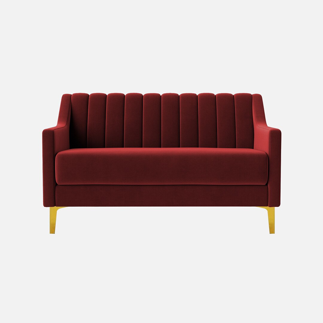 Fame Velvet 2 Seater Sofa in Maroon Colour
