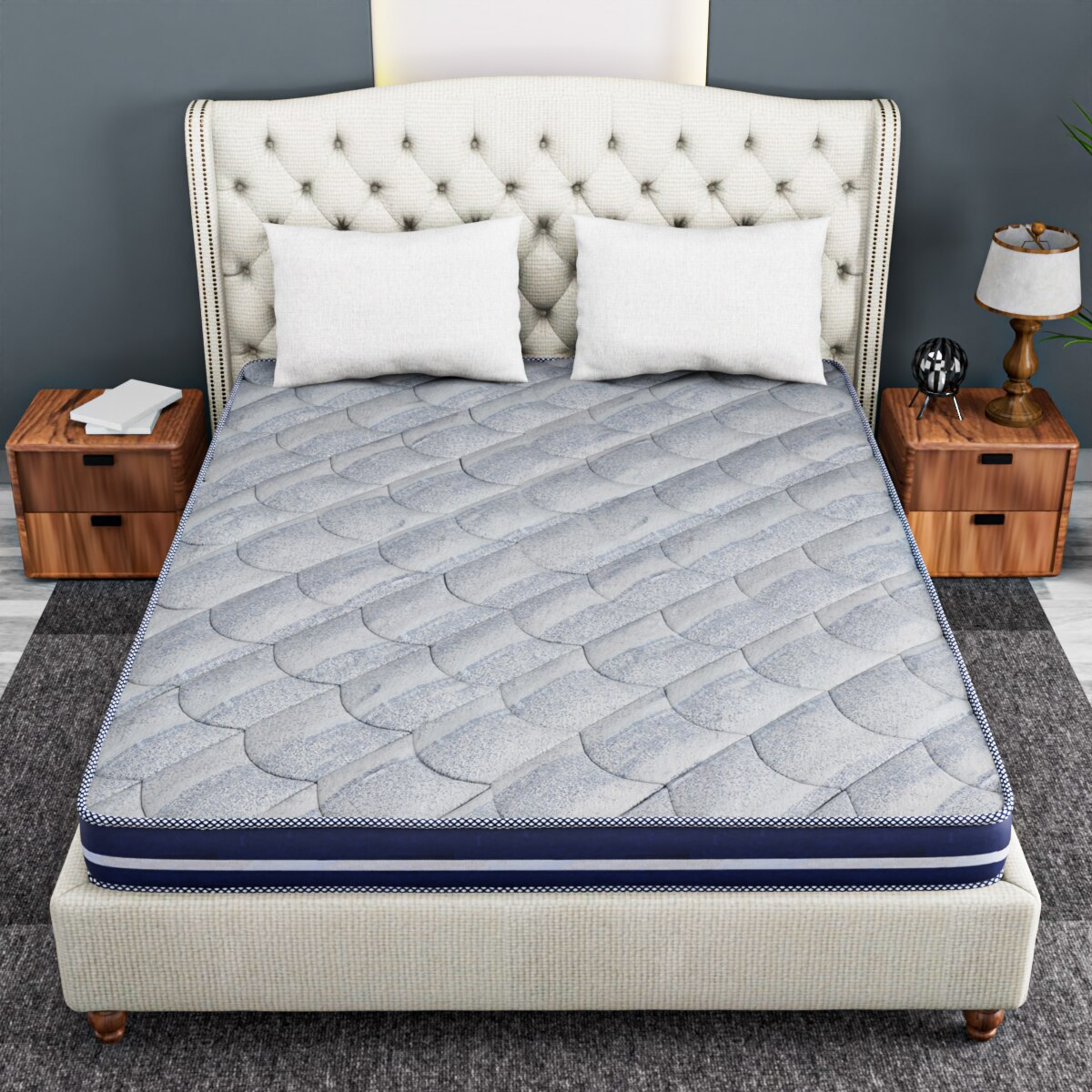 Drilled Air Cool Luxury Bond Memory Queen Mattress 72 X 54 8 Inches