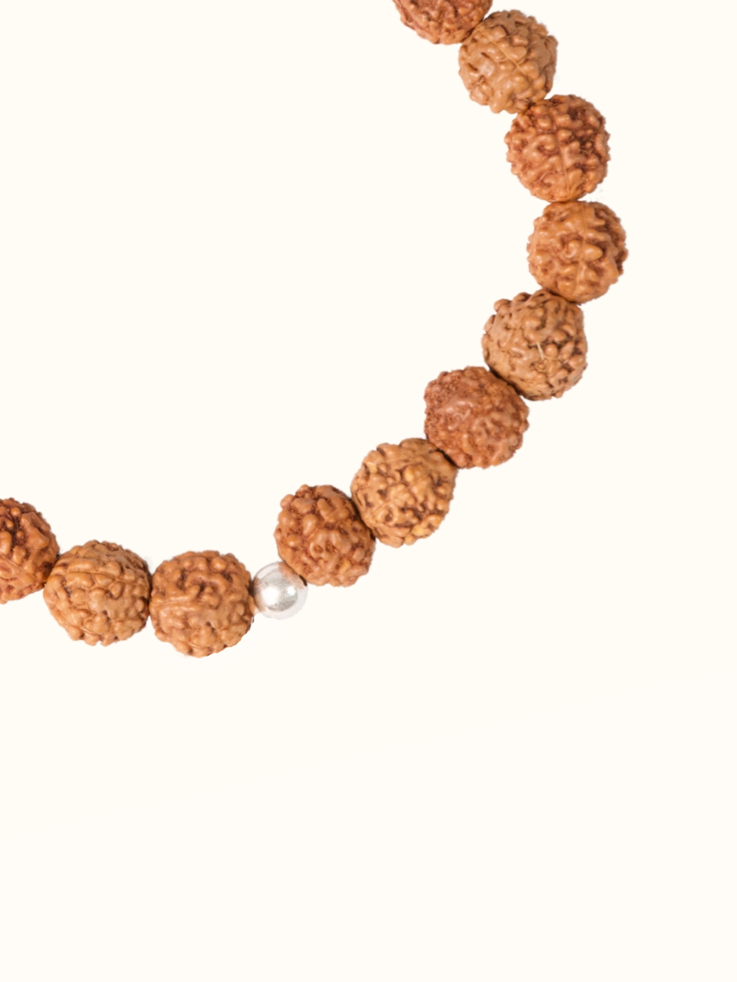 Gemstone Silver Bead & Rudraksha Bracelet
