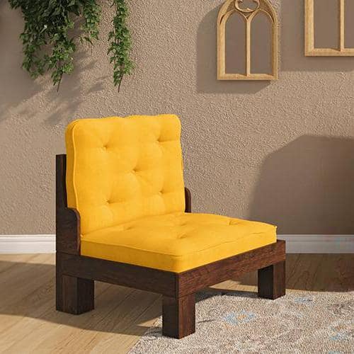 Faria Wooden Sofa (Mustard Yellow)