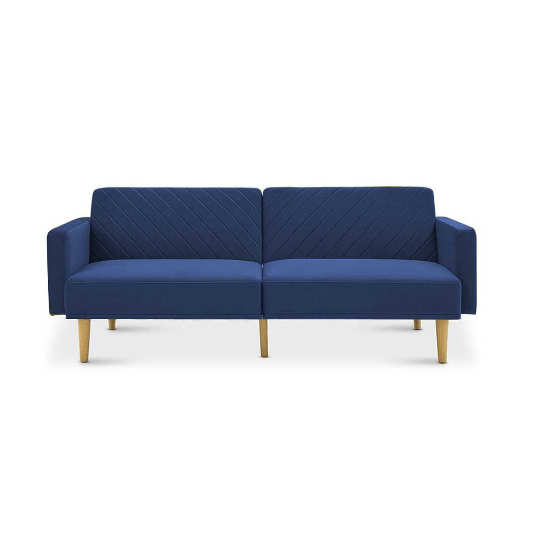 Versatile 3 Seater Sofa Cum Bed In Navy Blue Color