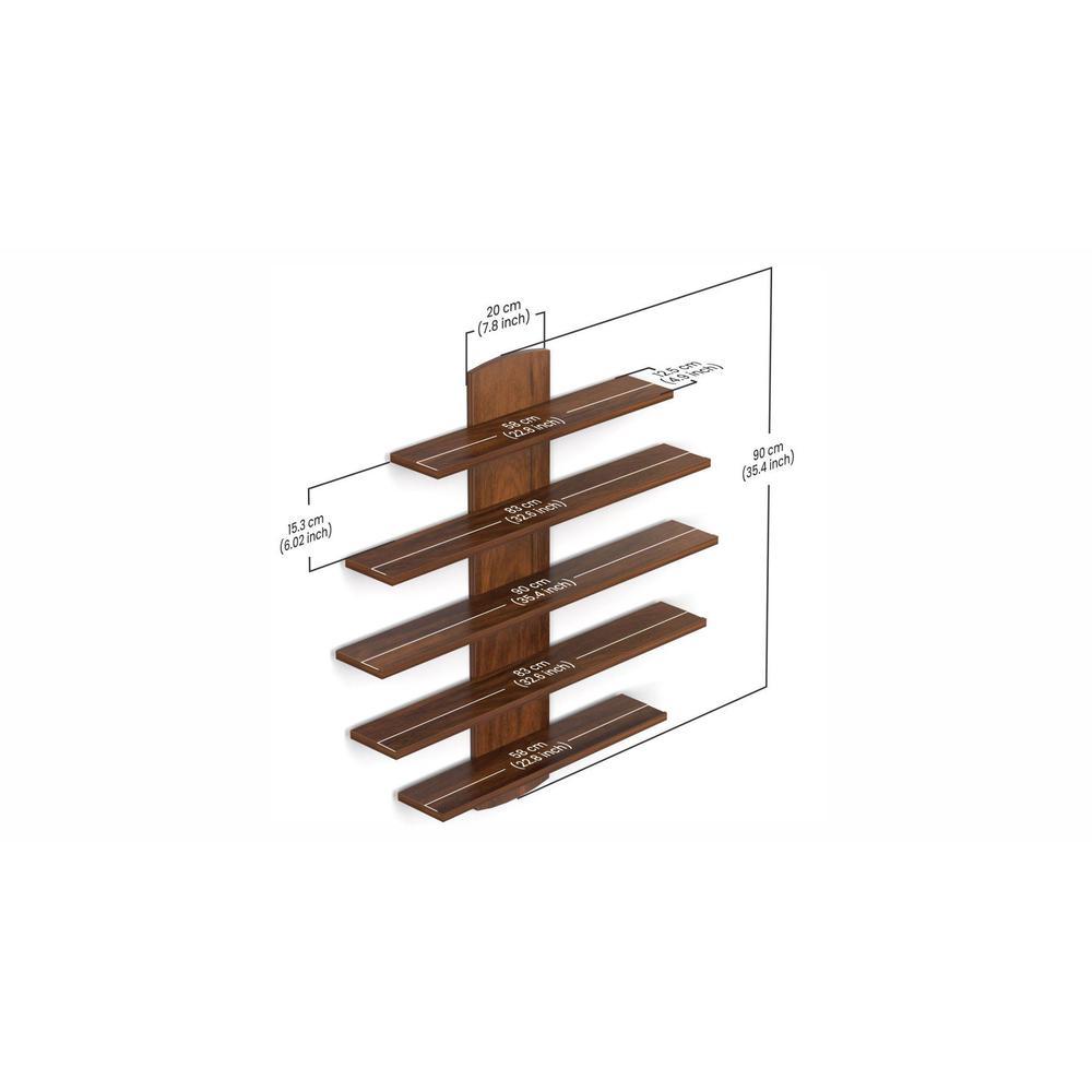 Caselle Engineered Wood Display Wall Shelf in Brown Maple