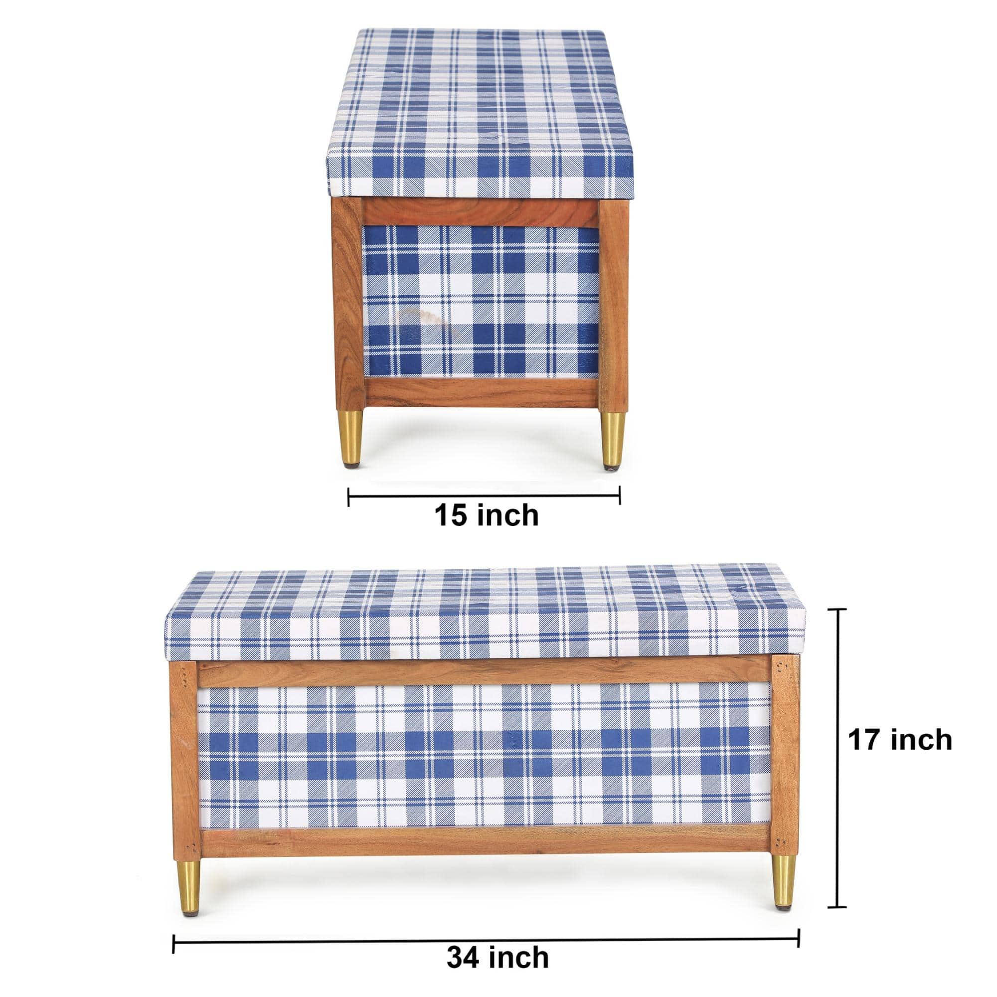 Harper Trunk In Blue Checks