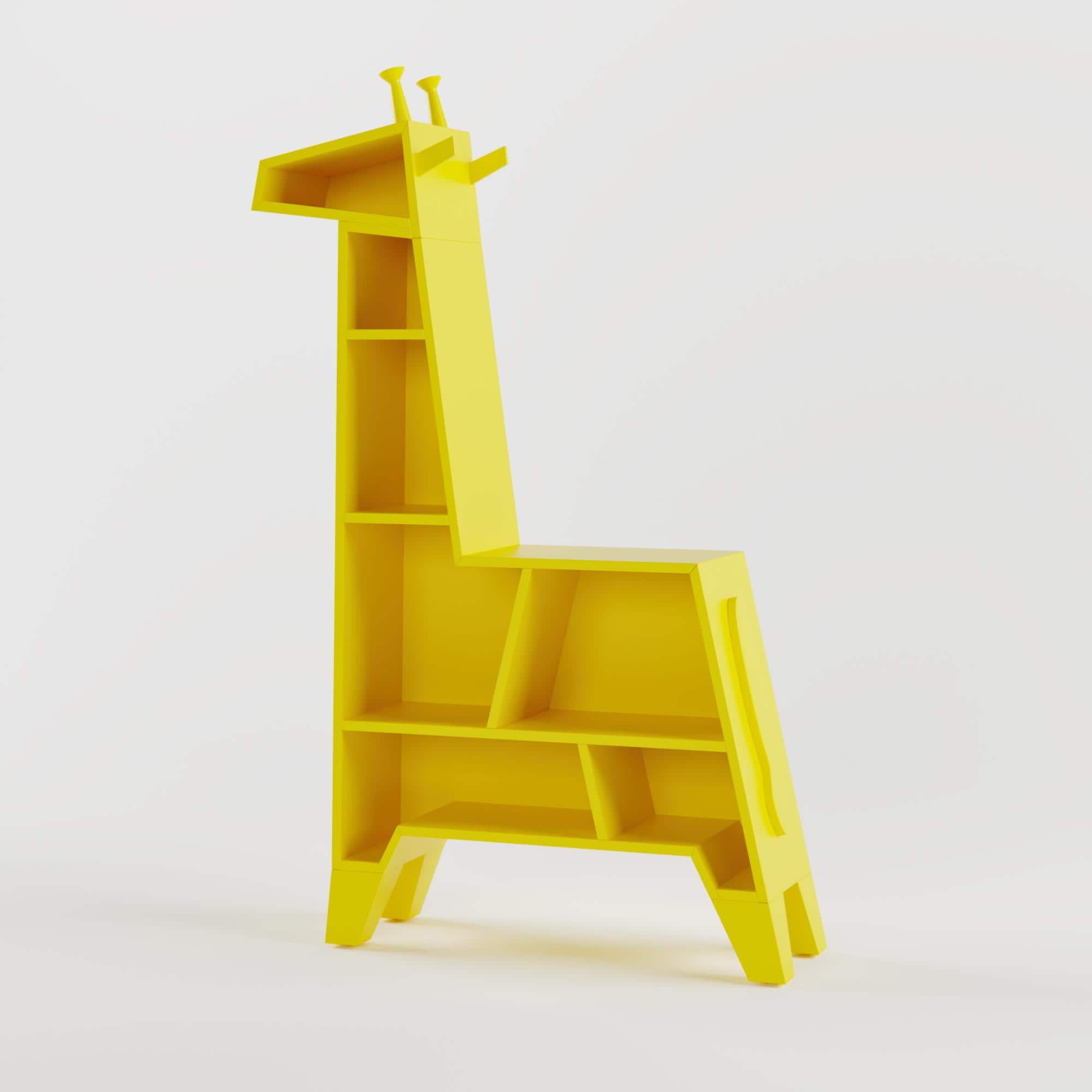 Melman The Giraffe Bookshelf In Yellow Colour