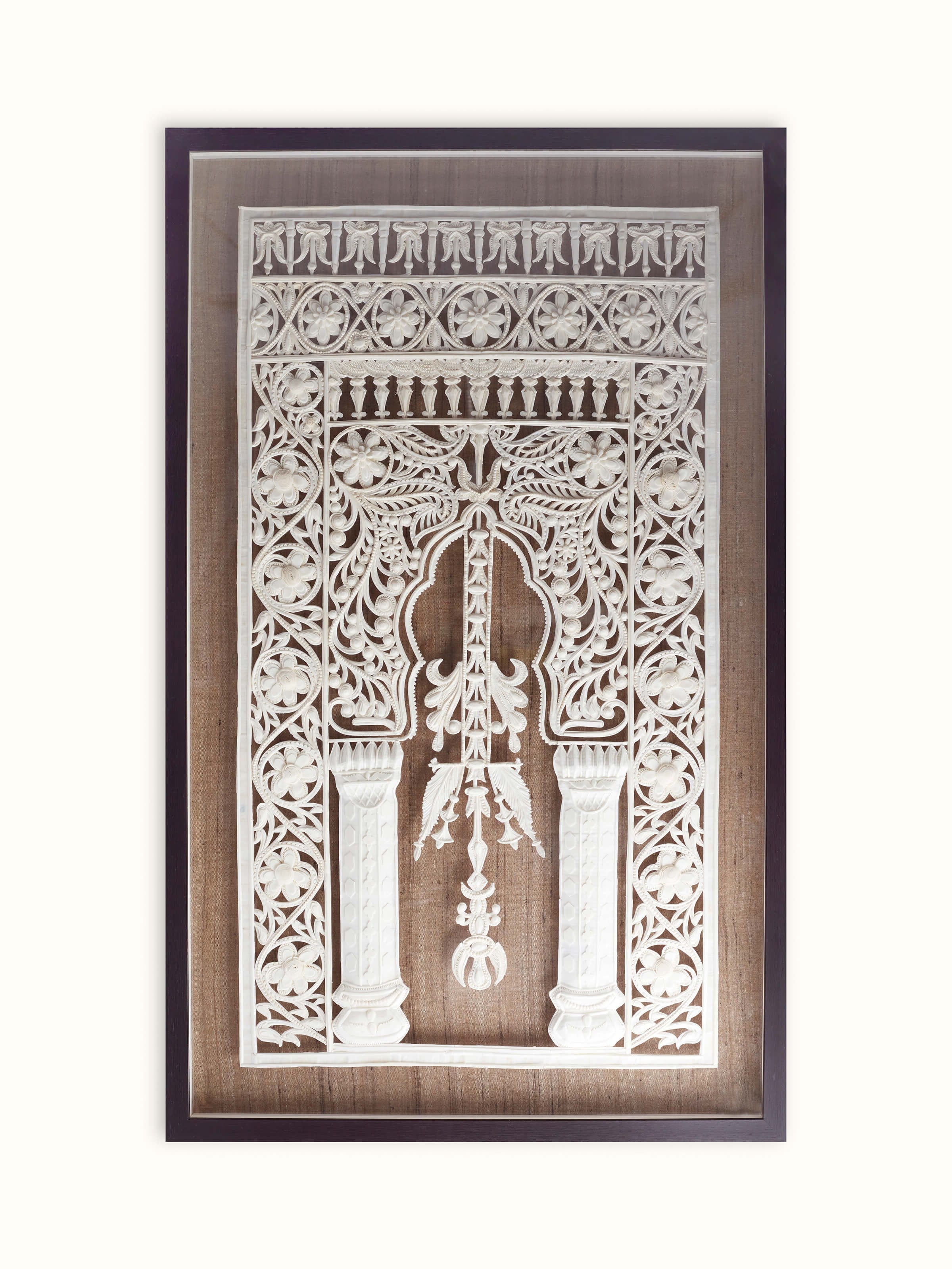 Front view of the Sholapith Jharokha Wall Hanging