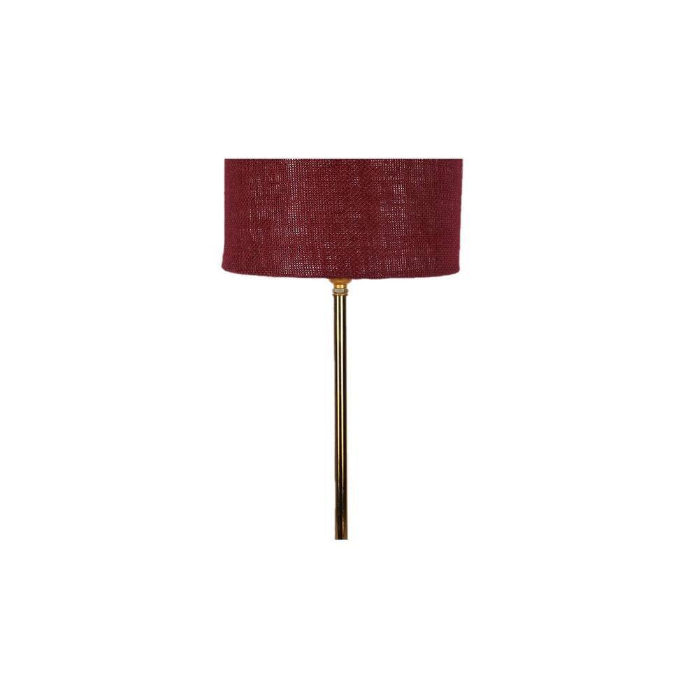 Maroon Jute with Metal Gold Table Lamp