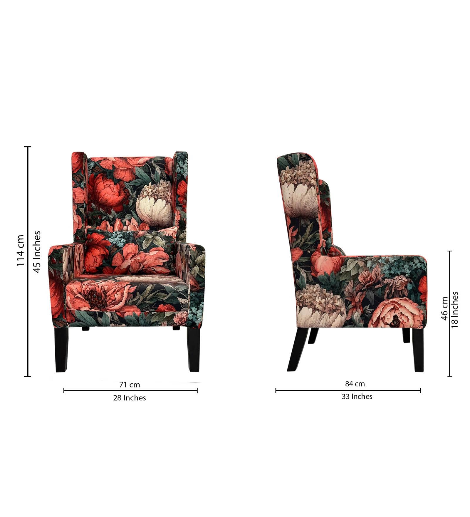 Rosabelle Wing Back Chair in Multi Colour