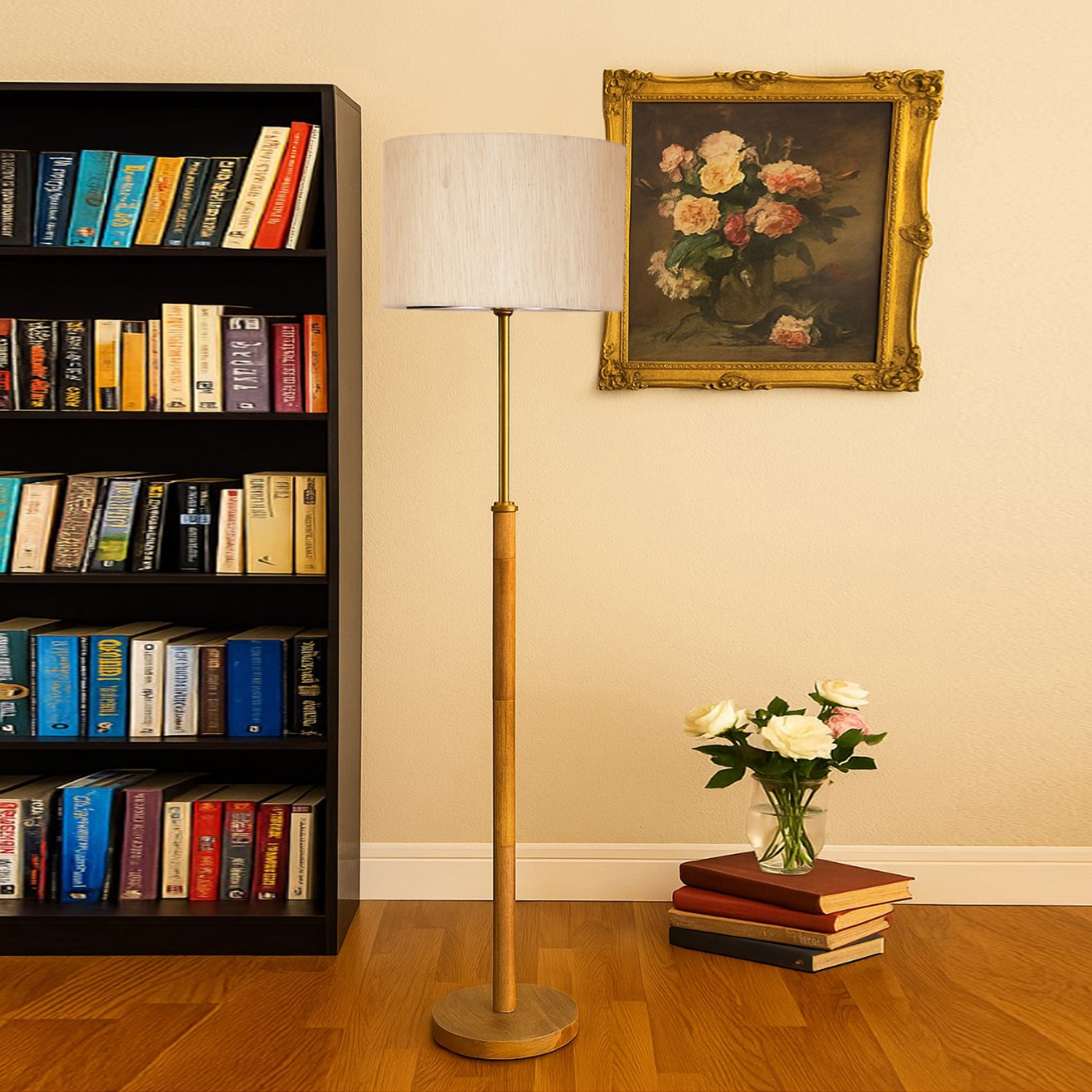 Devansh Wood & Metal Floor Lamp - Devansh