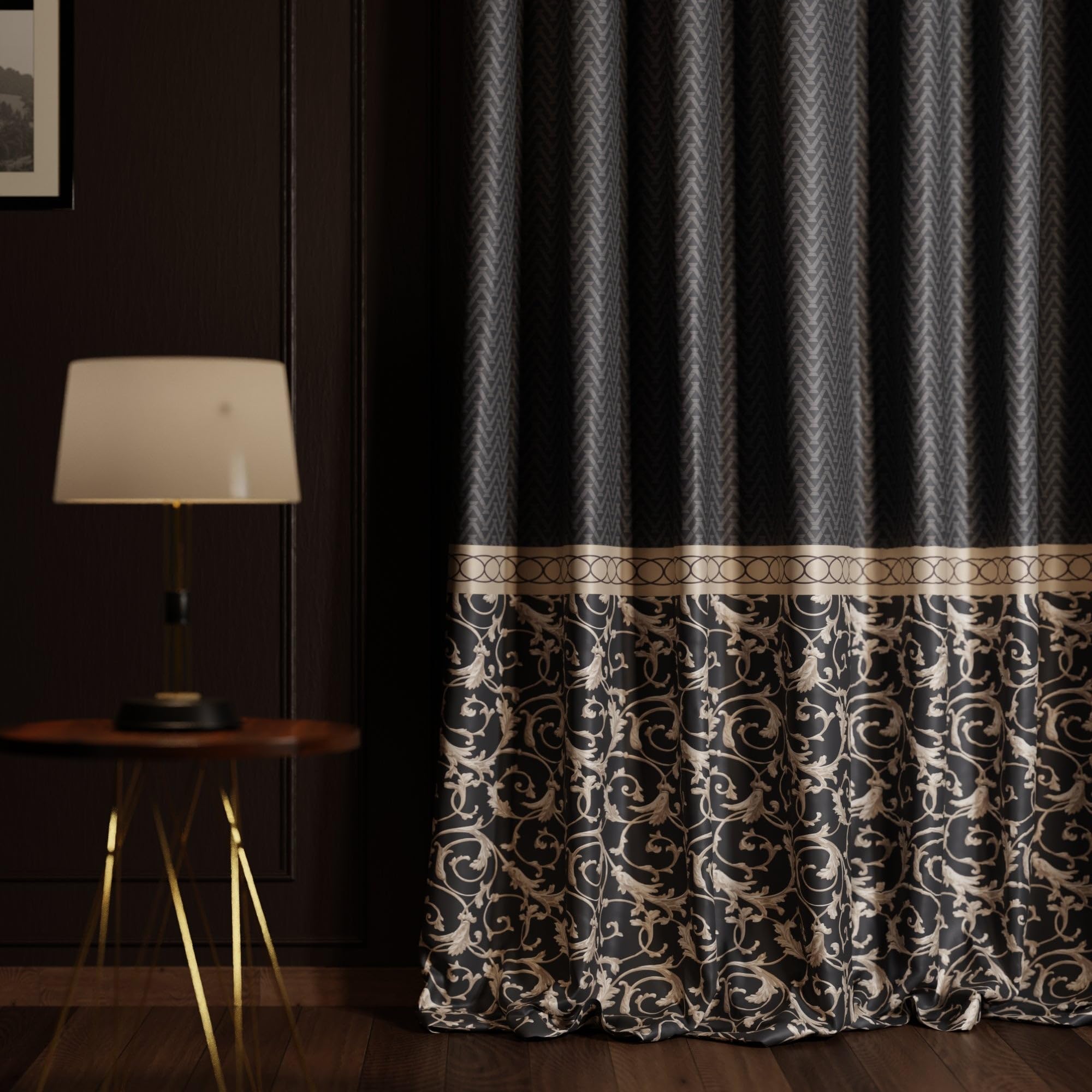 Stoa Paris Satin Window Curtain, 70% Blackout Curtains,   Privacy Lining, Pack of 1, Versailles - Regal Slate - Stoa Paris