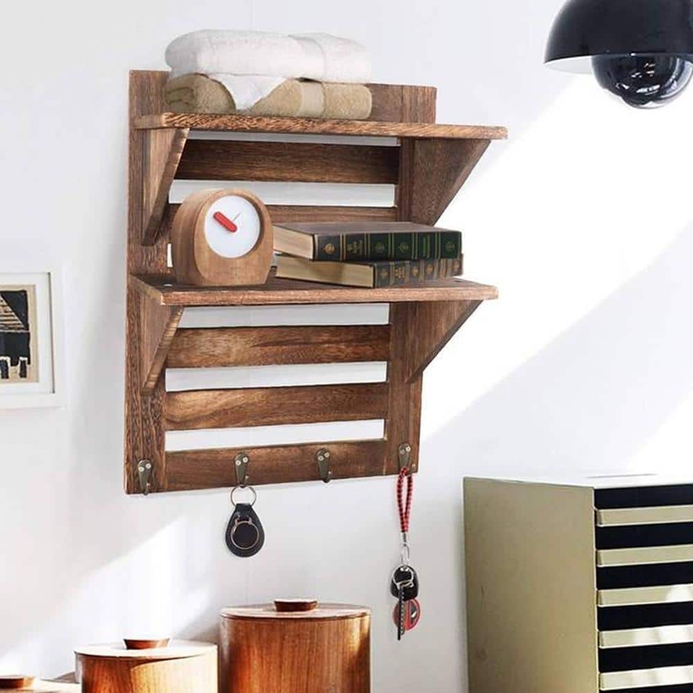 WOODENMOOD Rectangular Wall Rack