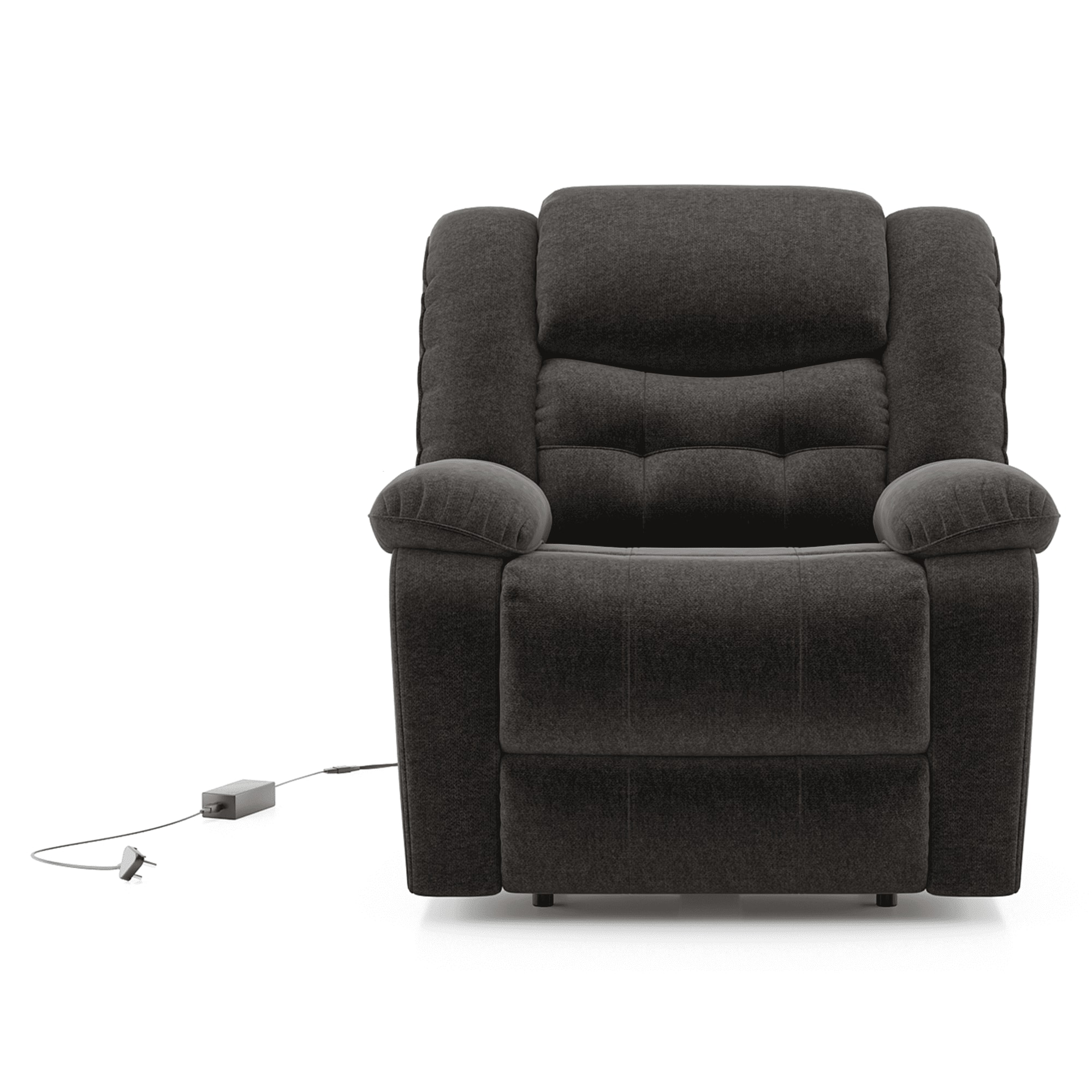 Theo Single Seater Motorized Recliner In Urban Grey Premium Chenille Fabric