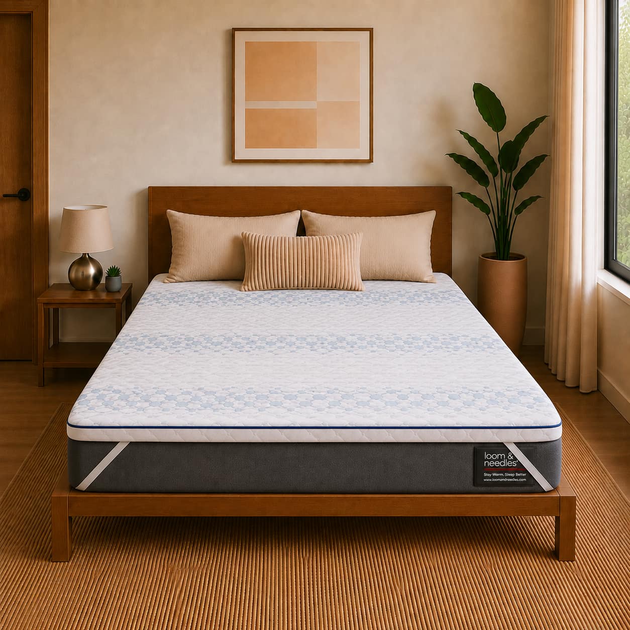 Loom and Needles 2 Layered Gel Memory Foam Mattress Topper Soft 75x48