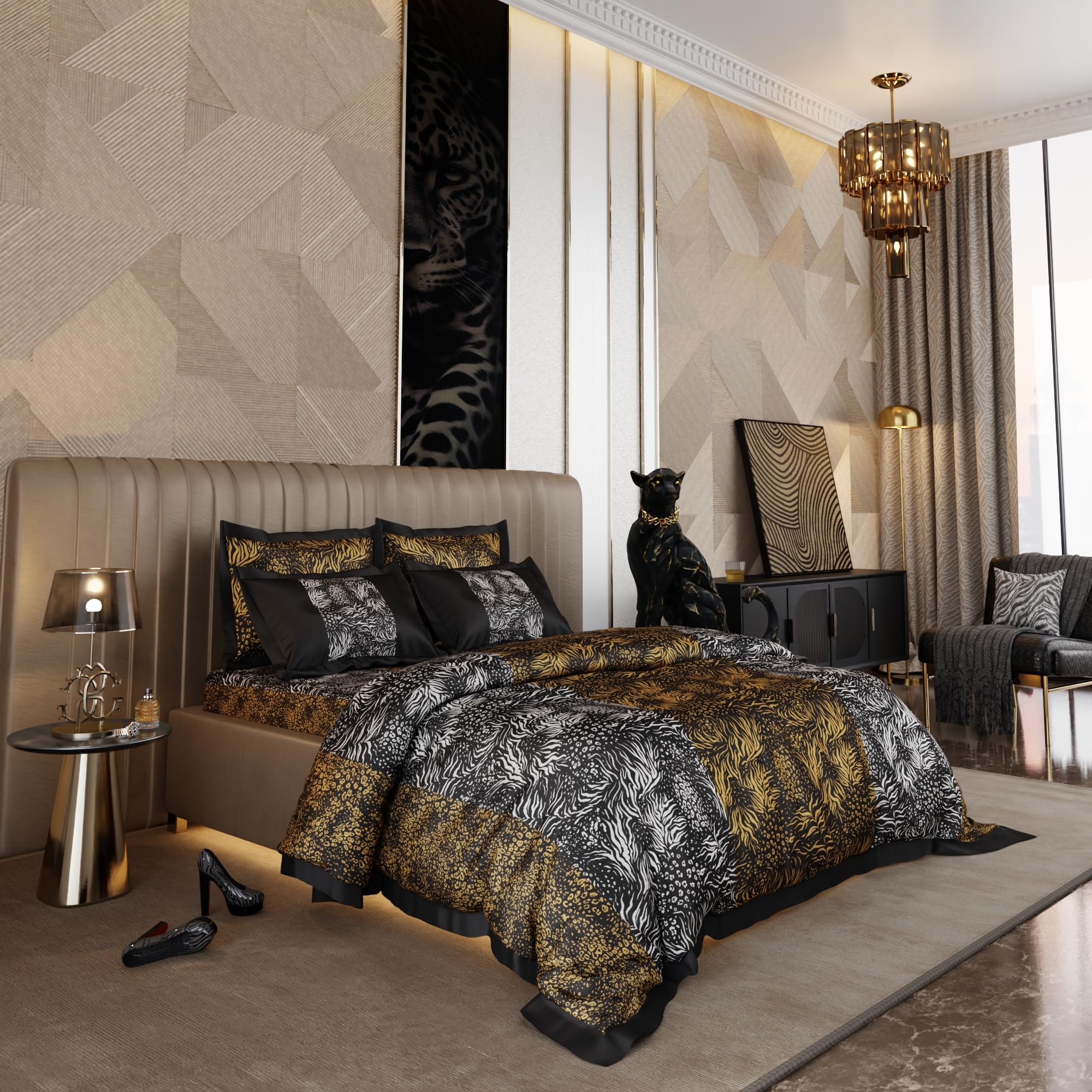 Stoa Paris King Size Enriched Cotton Comforter, 300TC Aesthetic AC Comforter , 300TC Eternal Chase - Stoa Paris