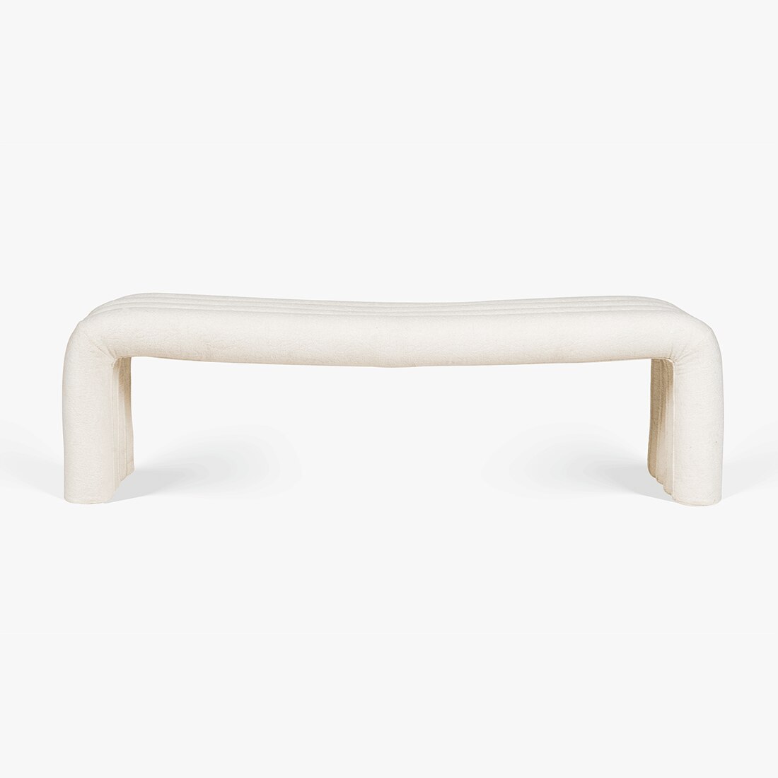 Kaba Upholstered Bench in Off White Colour