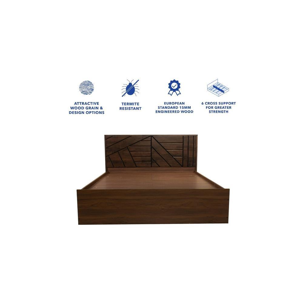 Hera Solidwood Headbord With Box Storage Queen Bed