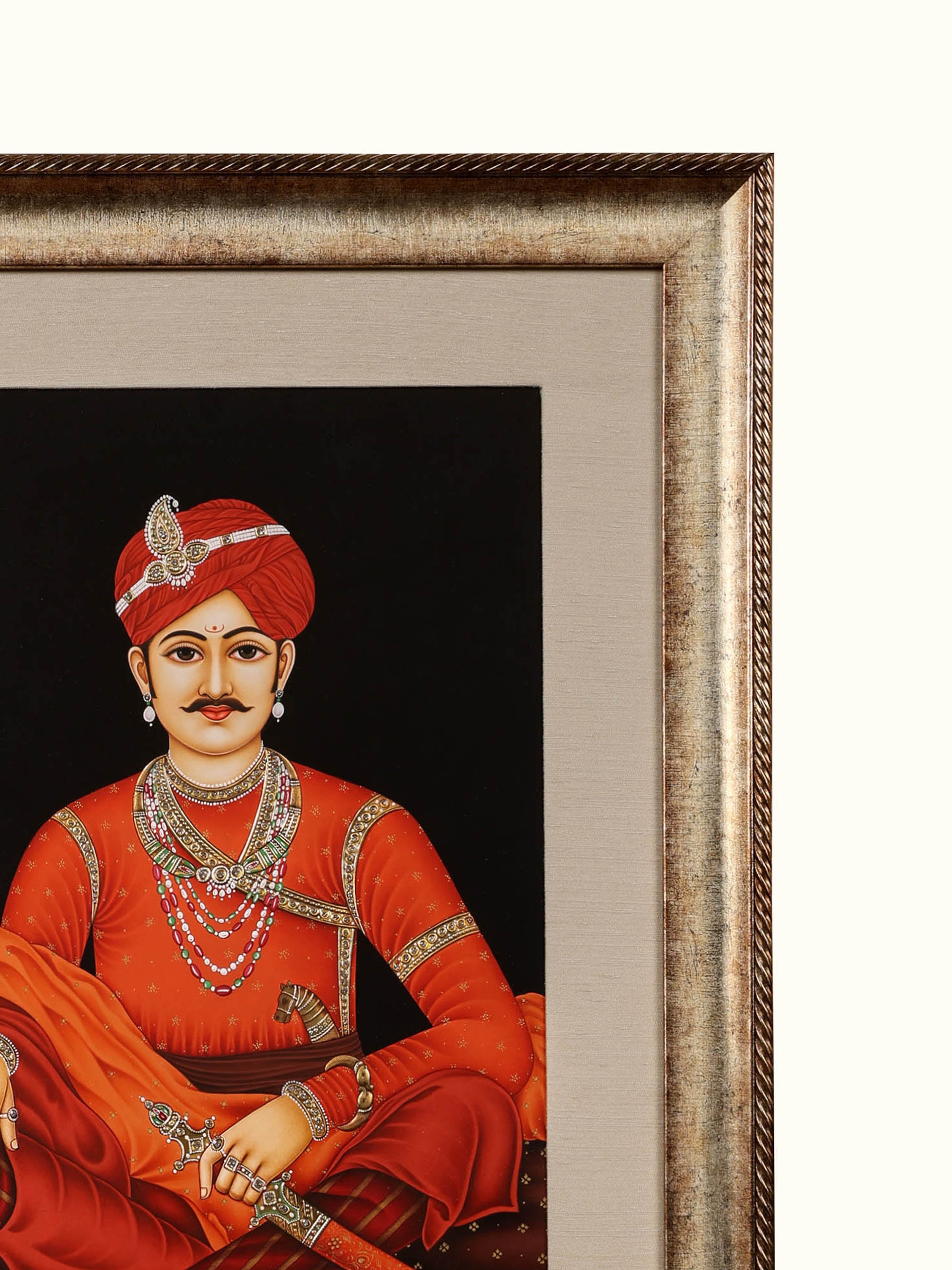 Raja-rani Miniature Real Gold Painting