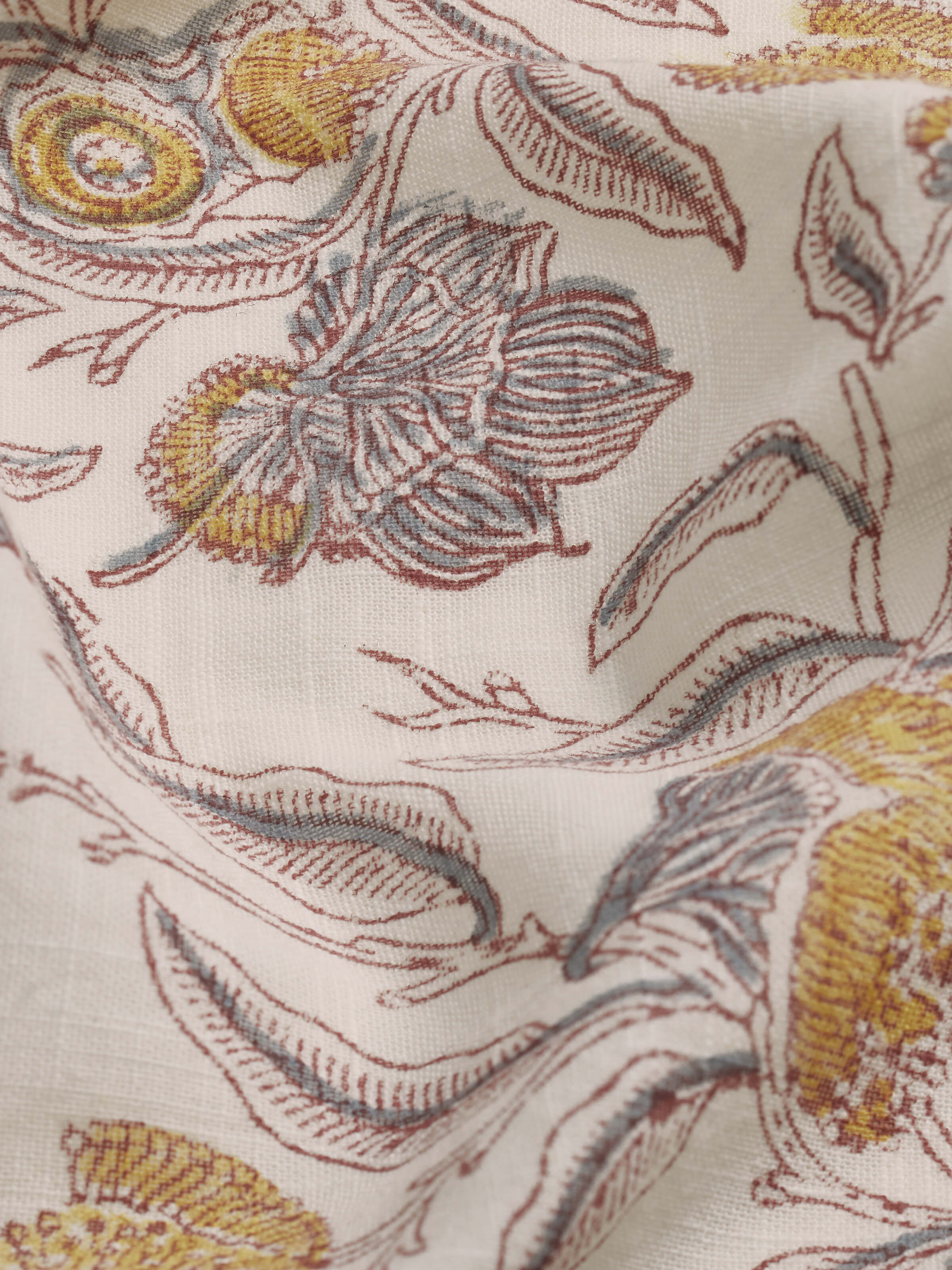 Samaha Grey Floral Cotton Sanganeri Hand Block Printed Table Cover 8 Seater