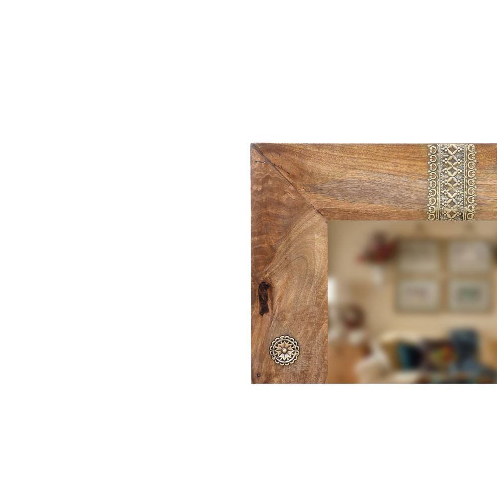 Omari wooden rectangular wall mirror