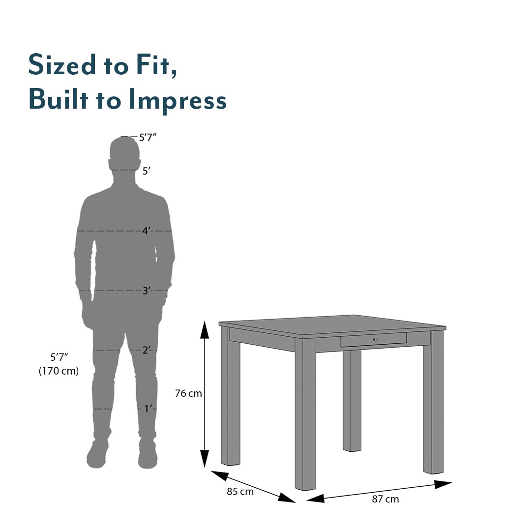 Arlo Teak Wood 4 Seater Storage Dining Table In Teak Finish