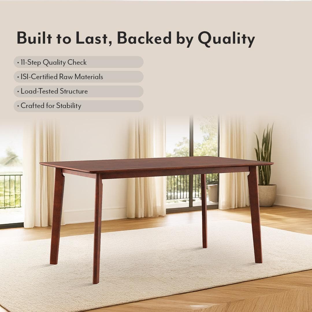 Augusta 6 Seater Dining Table In Dark Walnut Finish