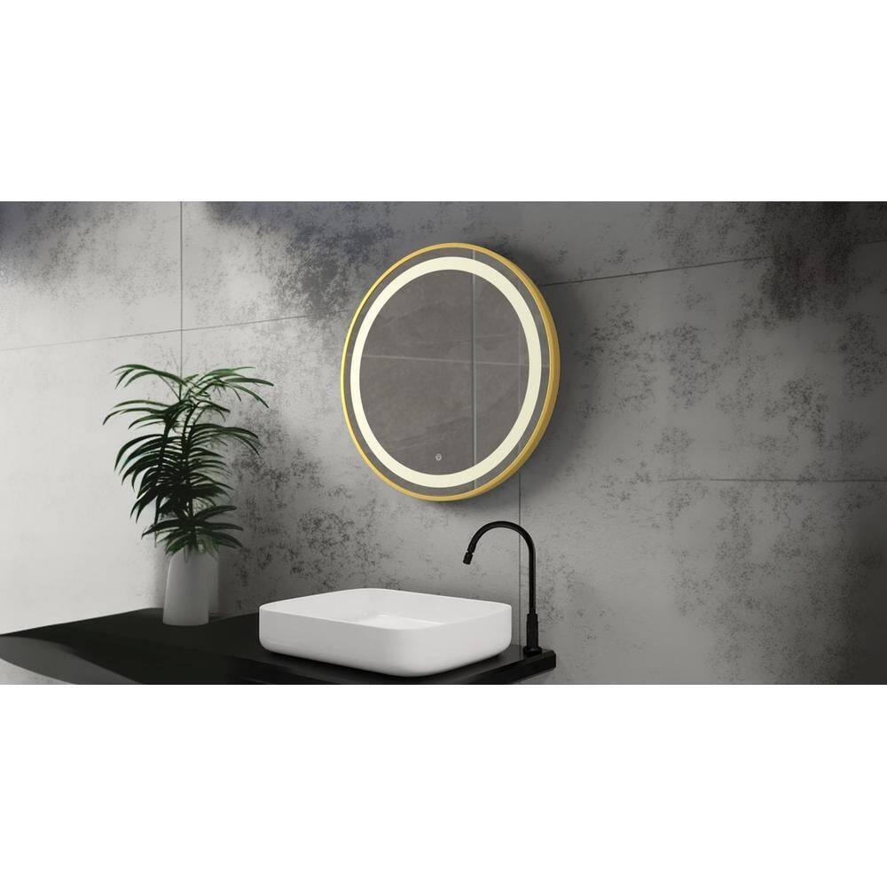 Aluminium LED Circle Decorative wall mirror by elegant arts and frames (Mirror size 800 mm)