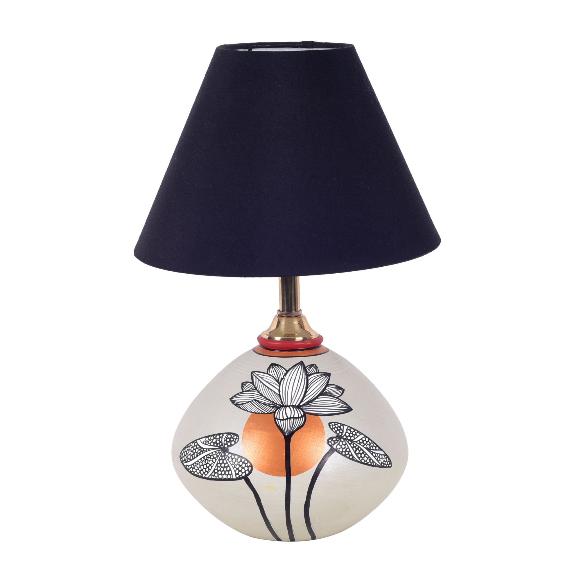 Silver Luster Terracotta Table Lampshade ( 8x8x14)