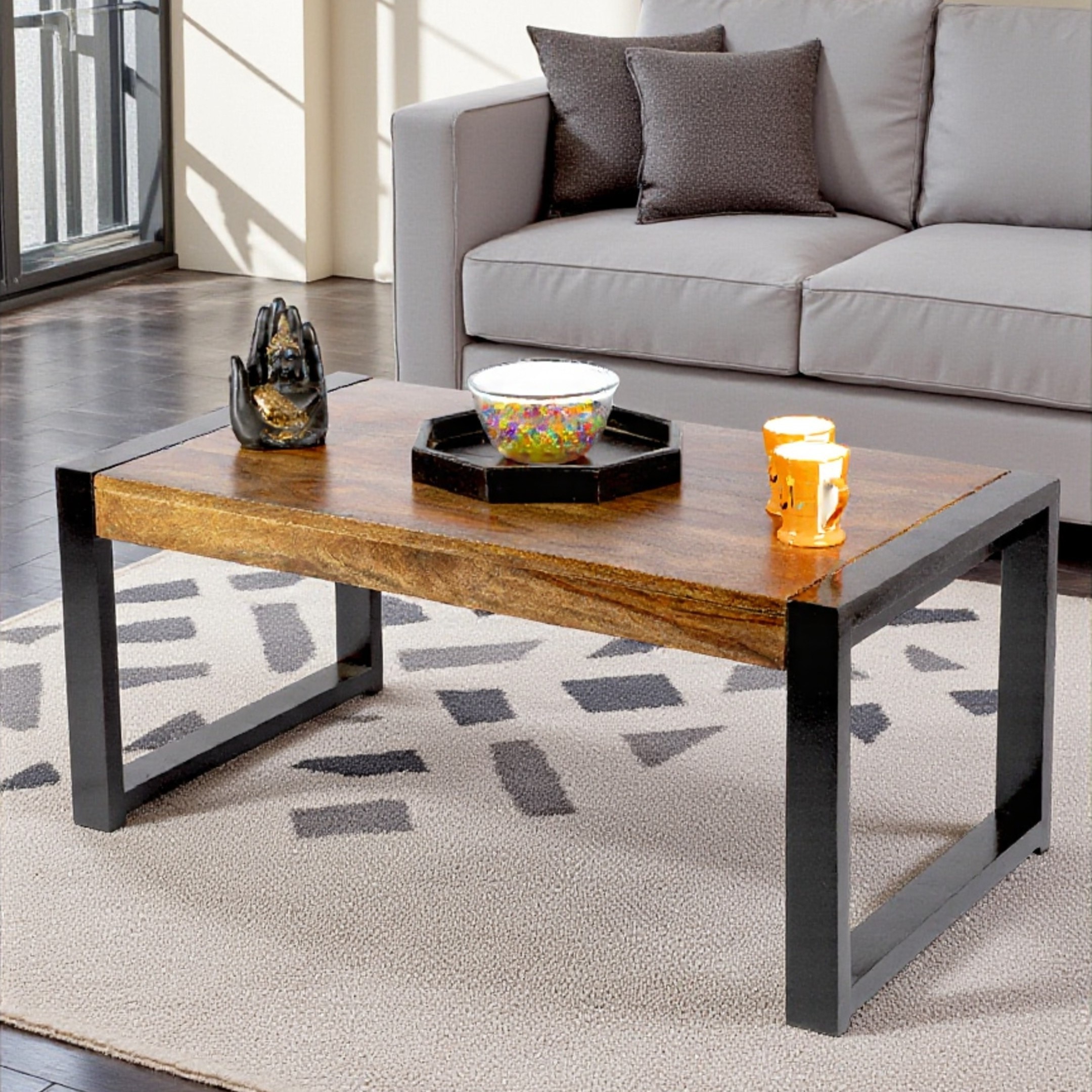 Hamstreet Sheesham Wood Coffee Table In Teak Finish