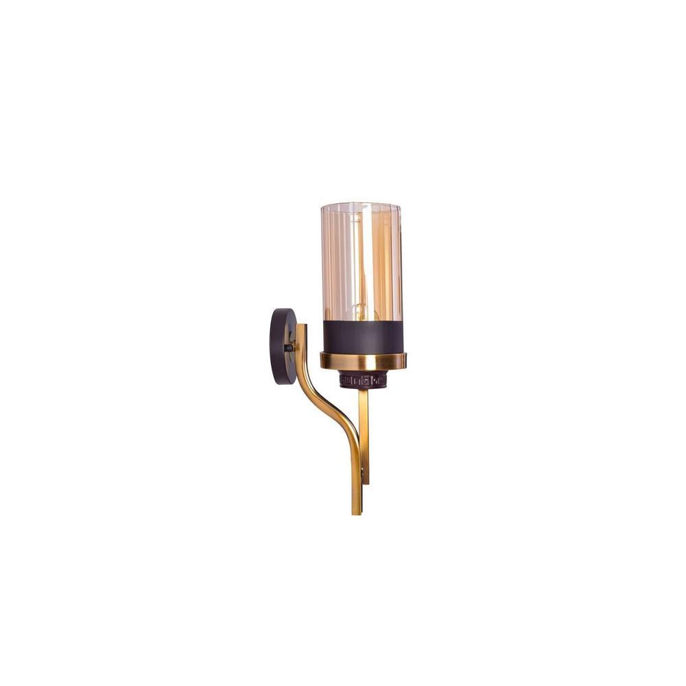 Marco Matte Black & Brass Wall Light