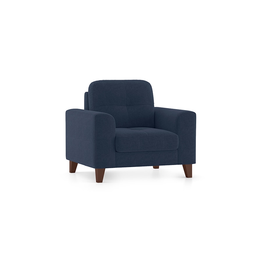 Verona Premium 1 Seater Fabric Sofa in Lapis Blue Colour