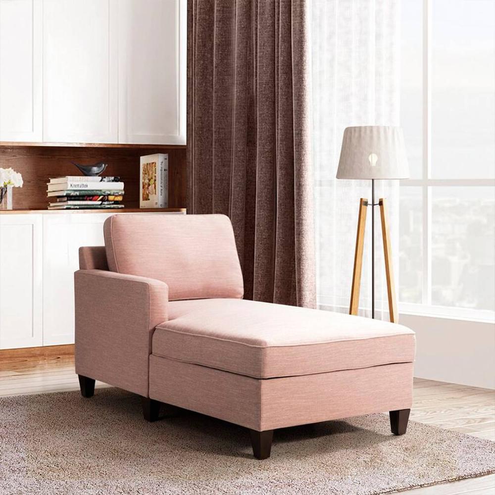 Alba Fabric Chaise Launger in Brown Colour